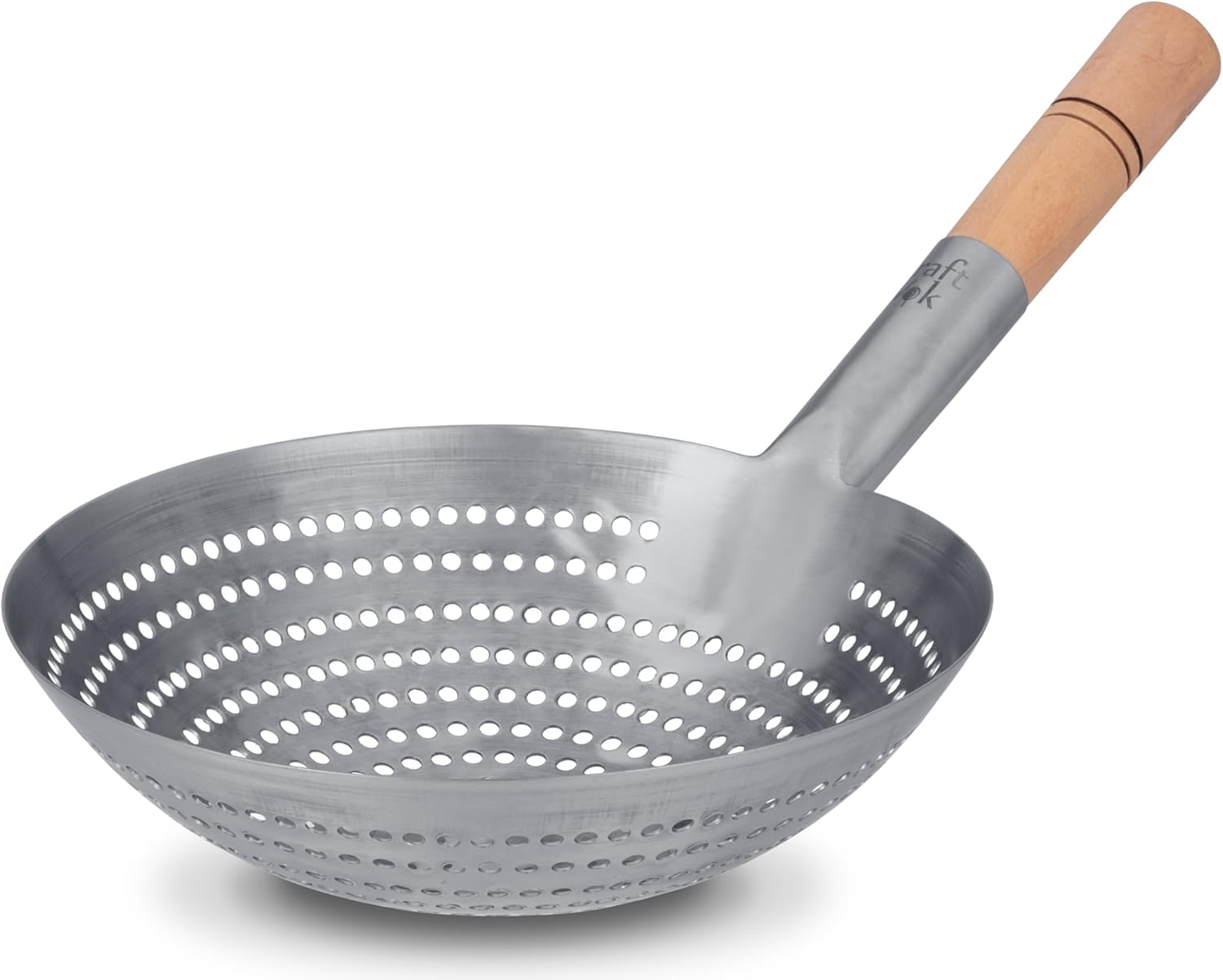 Craft Wok Large 11-Inch Stainless Steel round Fry Basket with Wooden Handle Professional Deep Fry Strainer Durable Kitchen Skimmer for Cooking and Frying / 732W142 image number 2