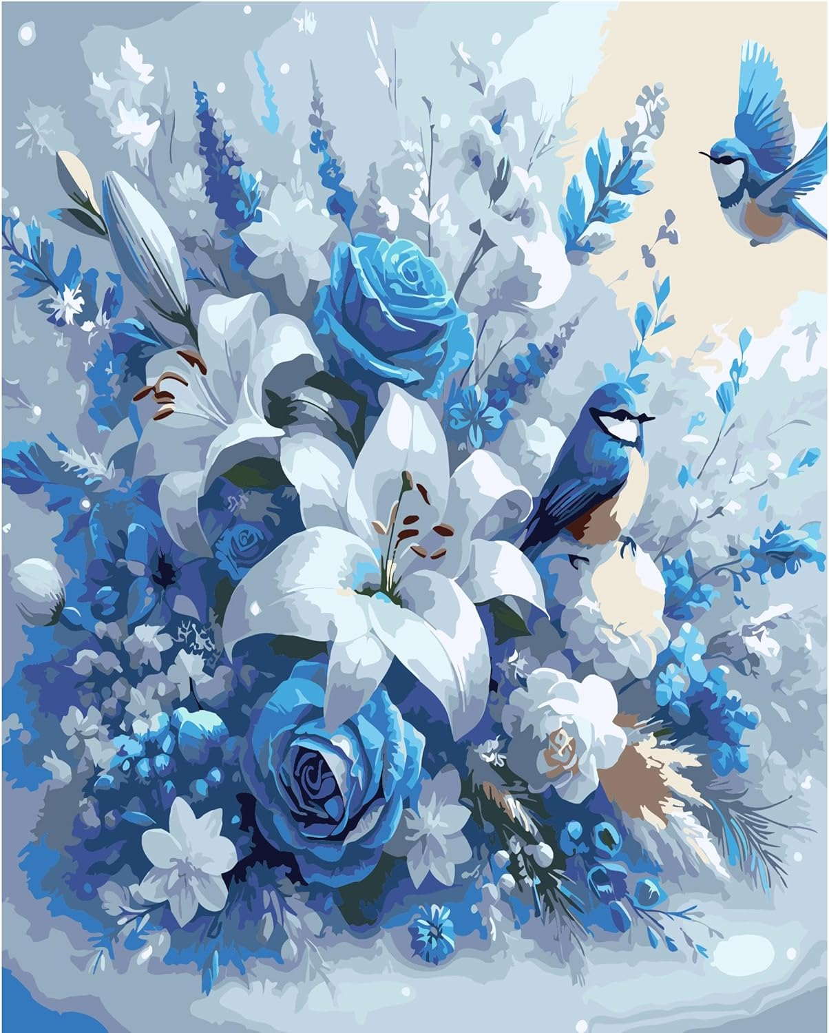 Paint by Number for Adults. Lily Paint by Numbers for Adults Beginner Drawing Paintwork with 3 Paintbrushes Paint Canvas Oil Painting 16&rdquo; X 20&rdquo; image number 1