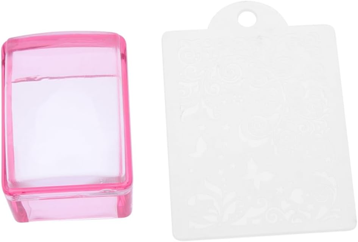 ELAYARD Silicone Nail Stamper Kit for Diy Manicure Red Rectangle Nail Art Stamping Tool for Home and Salon Use image number 3