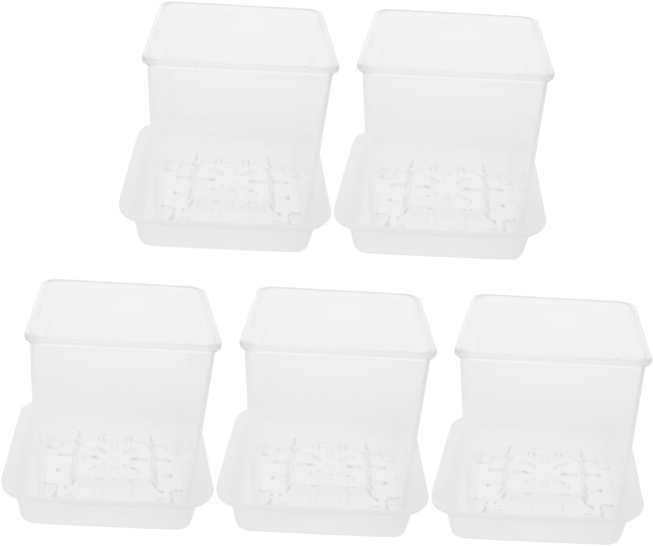 OFFSCH 5Pcs Orchid Pots Drainage Trays Breathable Slotted Plant Container for Outdoor Gardening Acrylic Flower Planter for Healthy Root Growth image number 5