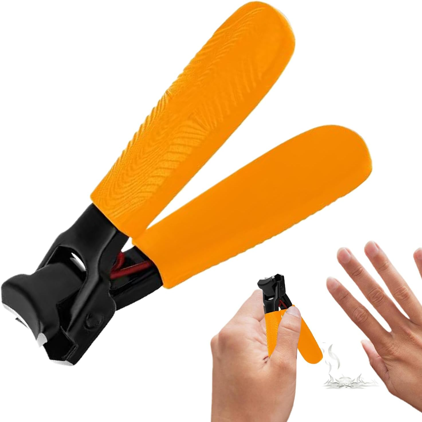 Qkbuza Large Toenail Clippers | Wide Jaw Opening Extra Large Toenail Clippers for Thick Nails | Stainless Steel Men Women Seniors Adults Toe Foot Nail Cutter Pedicure Travel Home - Black image number 6