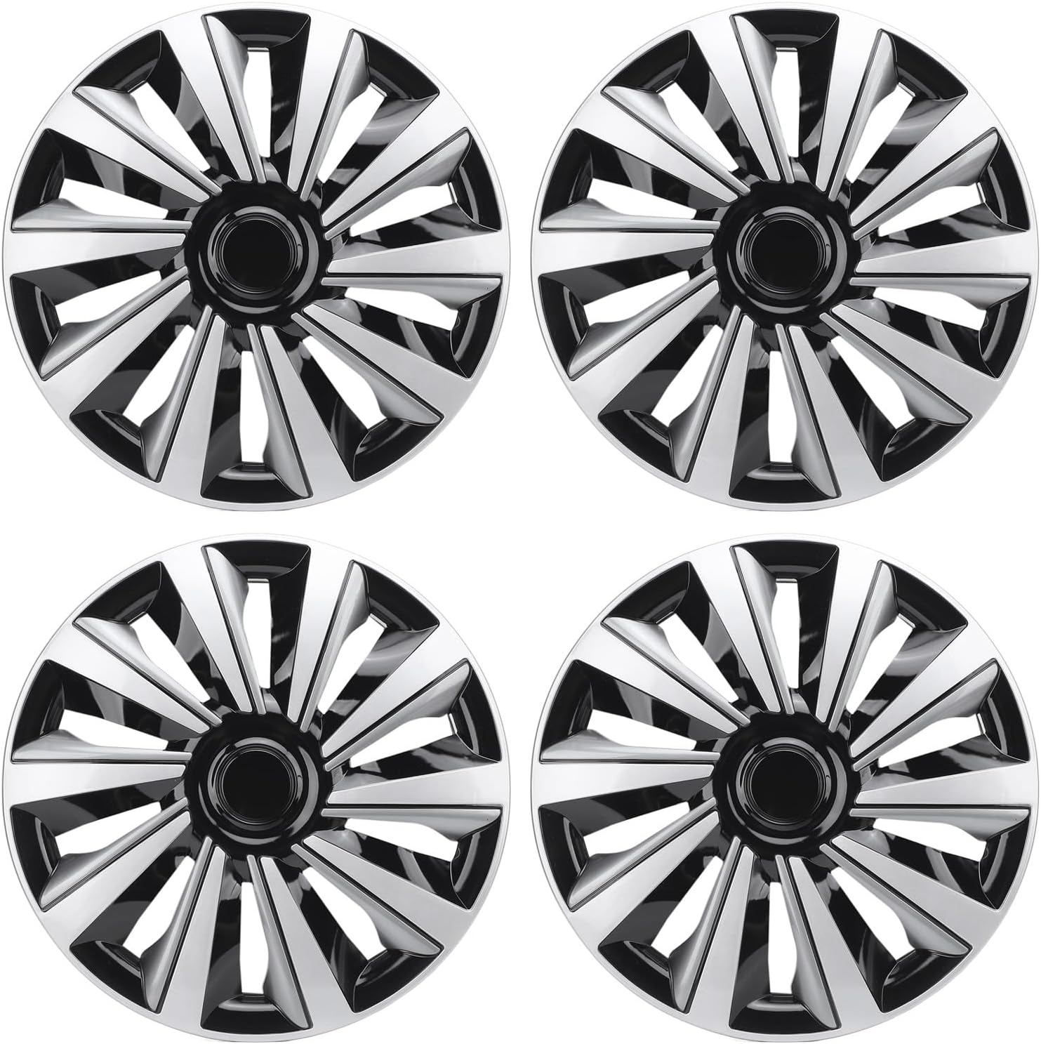 Hubcaps, Set of 4, 15In Hubcap Wheel Cover Wheel Rim Cover Replacement for Seat for Clio for 208 for 500 for V40, Snap On, Scratch Proof, Easy to Install, Automotive Hub Cap image number 2