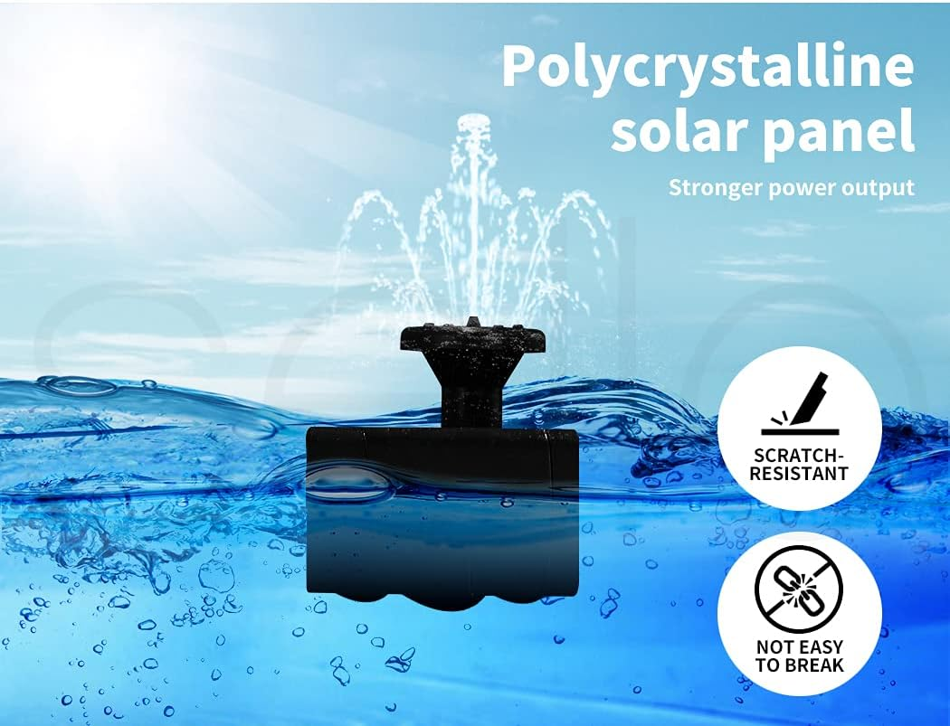 5W 380L/H Solar Powered Fountain Outdoor Fountains Submersible Water Pump Pond Garden Bird Bath image number 5