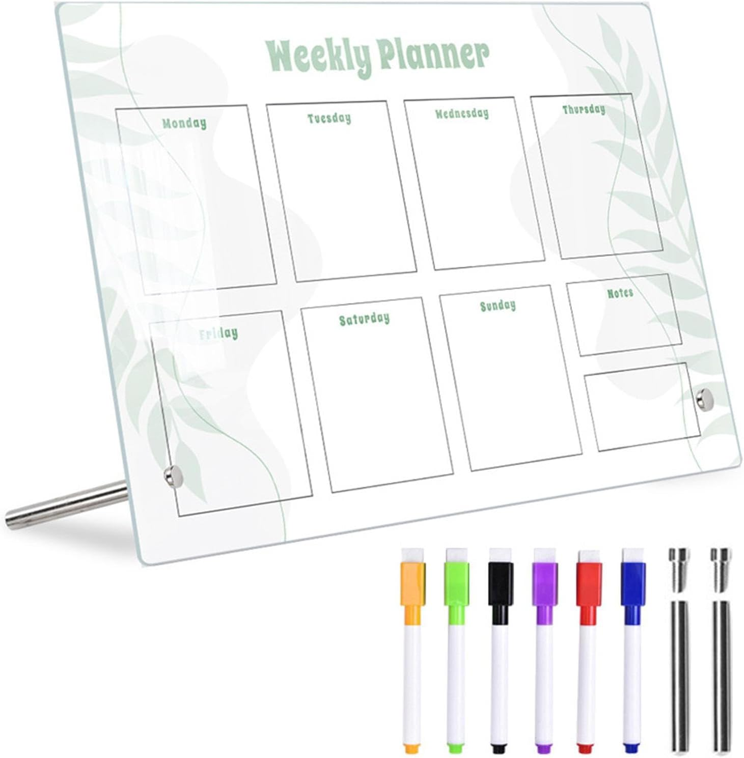 Whiteboard Planner - Weekly Calendar Planning Noteboard with Stand,Weekly Desktop Whiteboard, Calendar Planning Noteboard for Planning, Jmedic image number 2