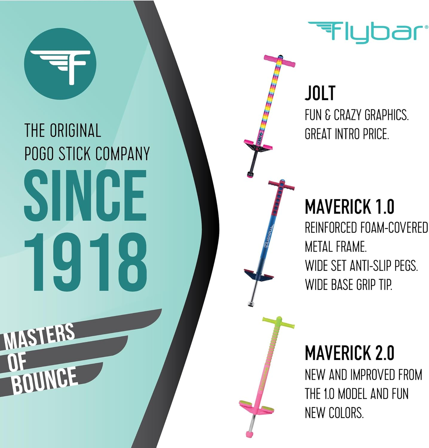 Flybar Foam Maverick Pogo Stick - Blue/White image number 7