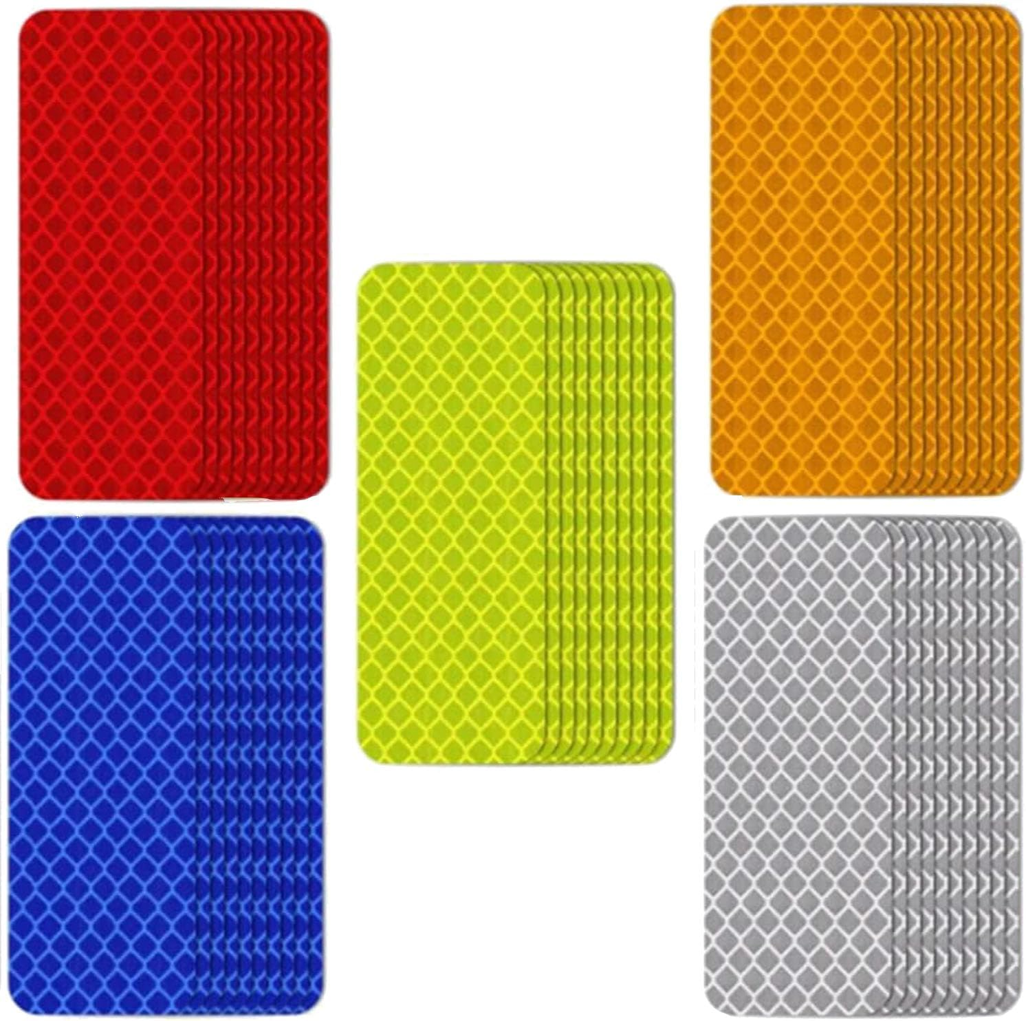 50Pcs Warning Reflective Stickers Safety Reflective Stickers, Night Warning Stickers,Waterproof Safety Warning Tape for Vehicle, Bicycles, Motorcycles, Reflective Stickers, Reflective Tape image number 2