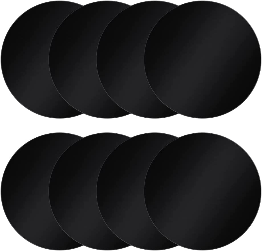 [8 Pack] Magnetic Car Mount Holder Metal Plates, TIQUS 45Mm round Black Universal Replacement Mount Metal Plate Kit with Adhesive for Magnetic Car Mount Cell Phone Holder image number 1