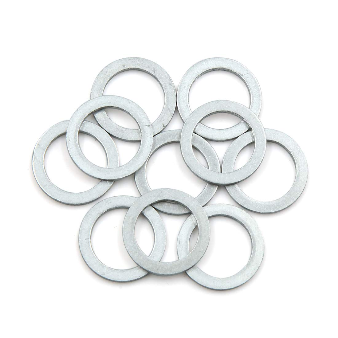 X AUTOHAUX 10Pcs Engine Oil Crush Washers Drain Plug Gaskets 16Mm ID. 22Mm OD. Aluminum Alloy for Car
