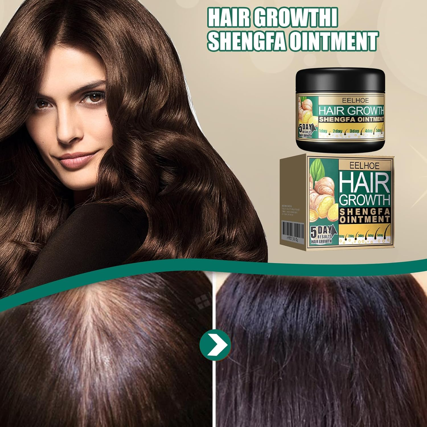 30G Ginger Hair Care Cream to Promote Hair Growth Relieving Hair Loss Scalp Massage Stimulate Hair Follicle Smoothing Care