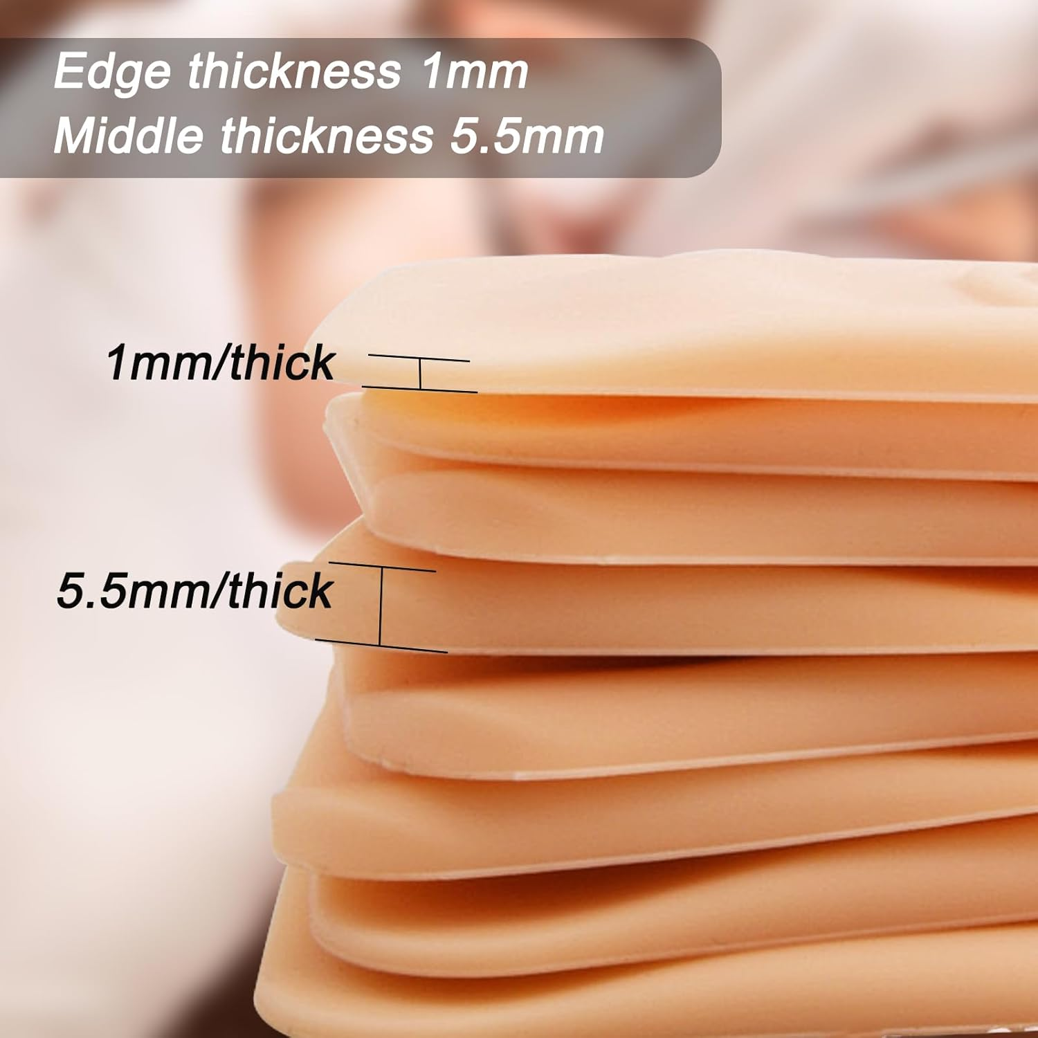 10Pcs Eyebrow Practice Skins, 3D Permanent Makeup Silicone Fake Skin, Microblading Supplies No Ink Tattoo Practice Skin Kit for Tattoo Beginners and Experienced Artists