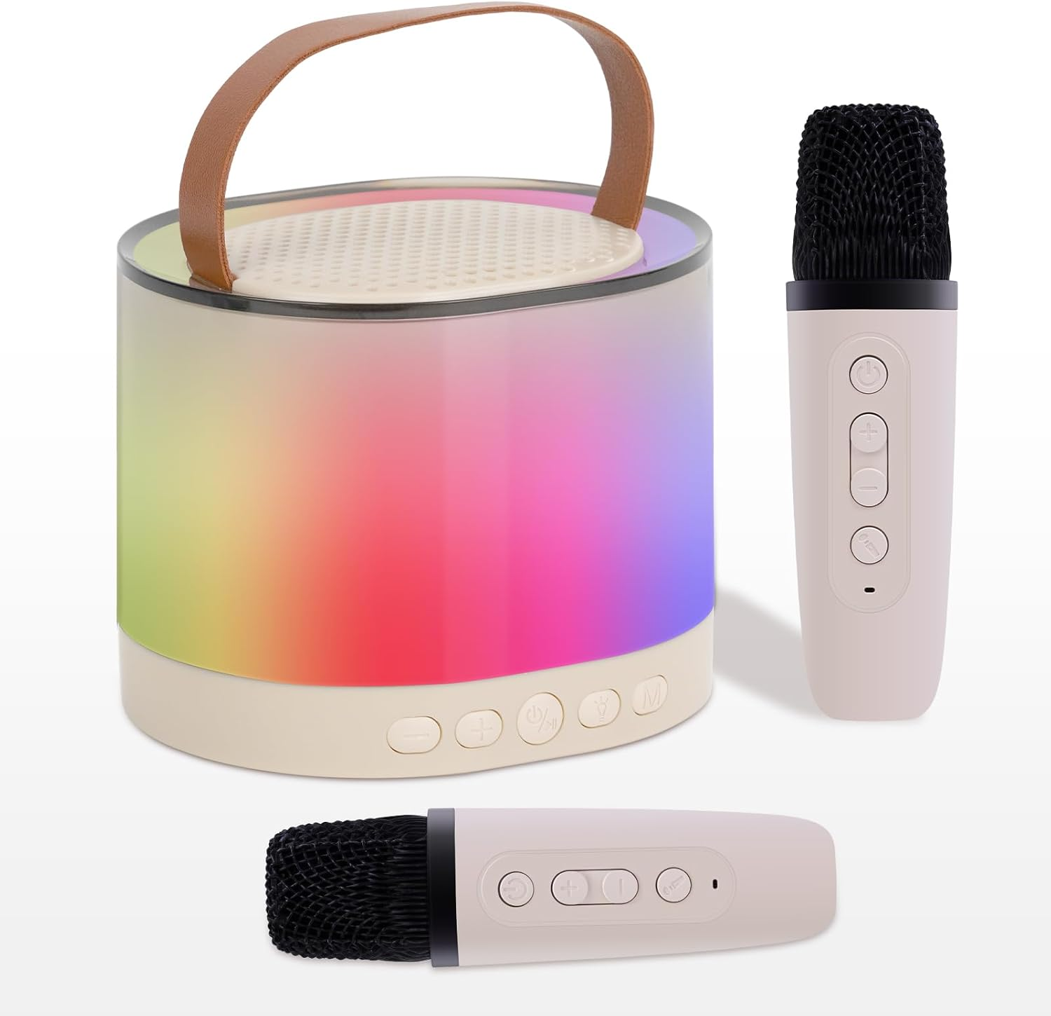 Airelax Mini Karaoke Machine with 2 Wireless Microphones for Kids & Adults, Portable Bluetooth Singing Speaker with Karaoke Microphone & Light, Perfect Toys for 3-12 Year Old, Home Party Present image number 3