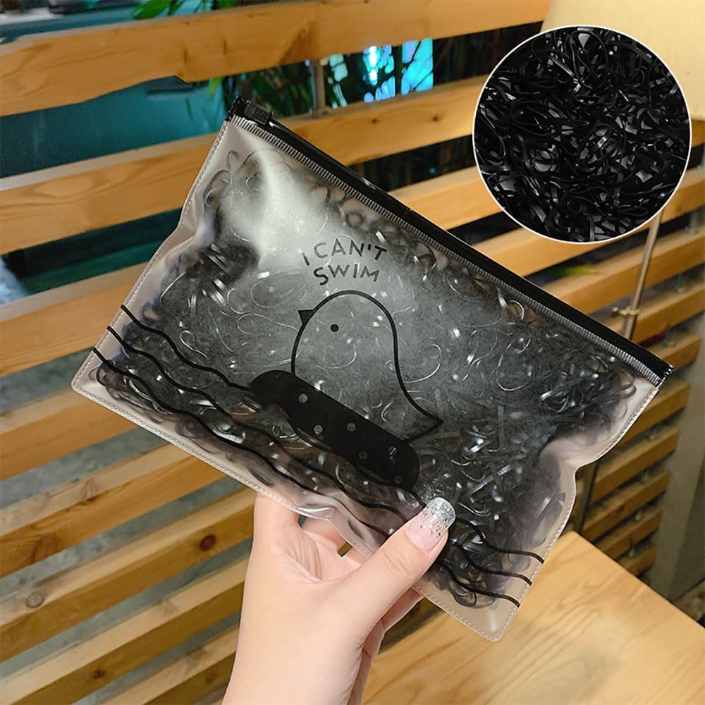 500PCS Small Black Hair Rubber Bands - Mini Seamless Elastic Hair Ties for Babies, Girls, Women - Ideal for Various Hairstyles image number 2