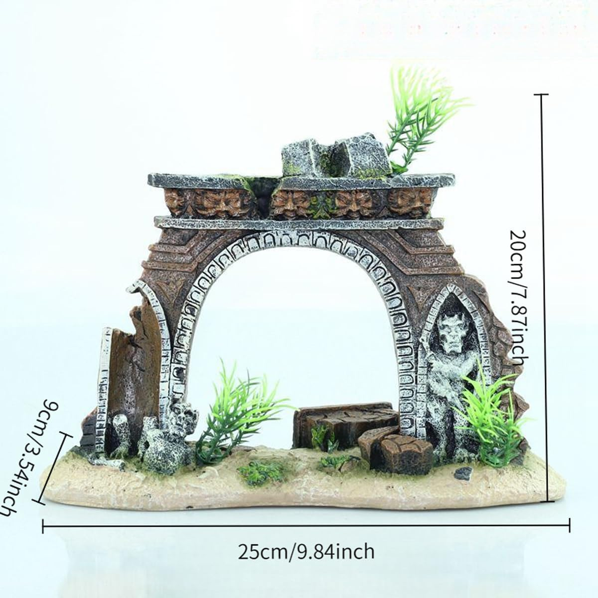 AIMALL Resin Aquarium Castle Archway Decorative Fish Tank Ornament Realistic Door Landscape for Betta Shrimp Turtle Hideout Underwater D&eacute;cor image number 1