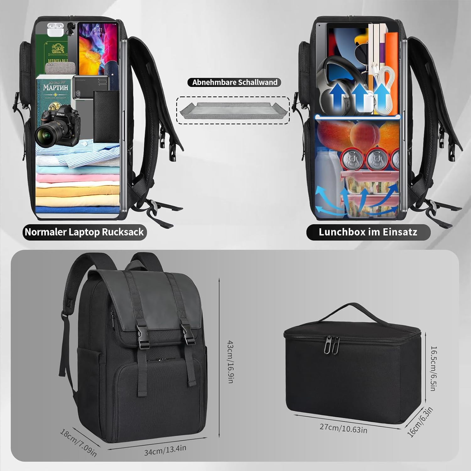 BERTASCHE Vintage Lunch Backpack for Men