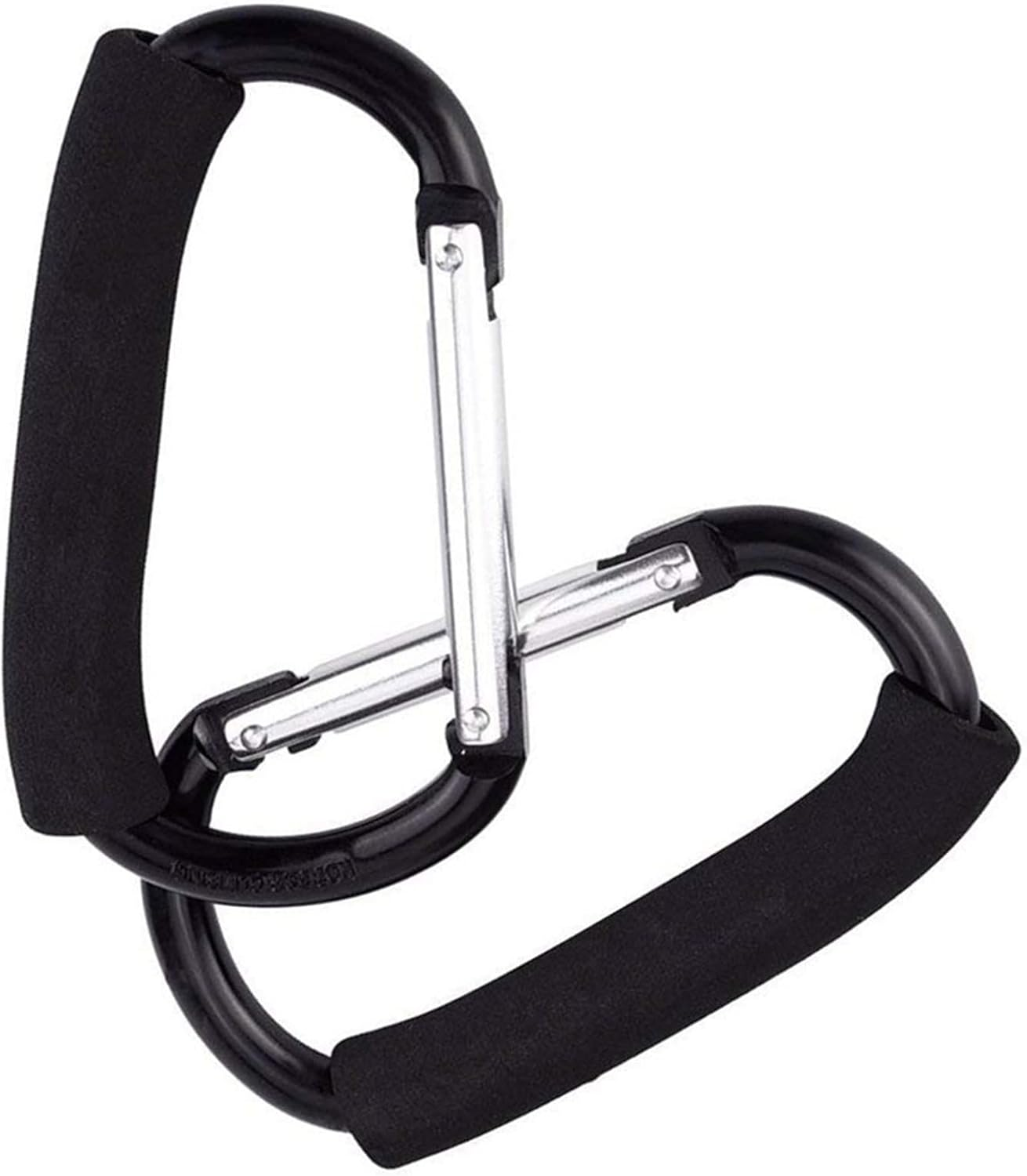 2 Packs Large Stroller Hooks, Aluminum Grocery Bag Handle Organizer Hook or Diaper Bags Holder- Black image number 3