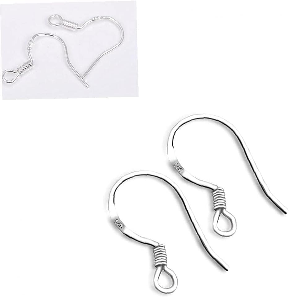 10 Pairs 925 Sterling Silver French Wire Earring Hooks Fish Hook Earrings Sterling Silver Earwires for DIY Jewelry Customize Making for DIY Jewelry Customize Making image number 1