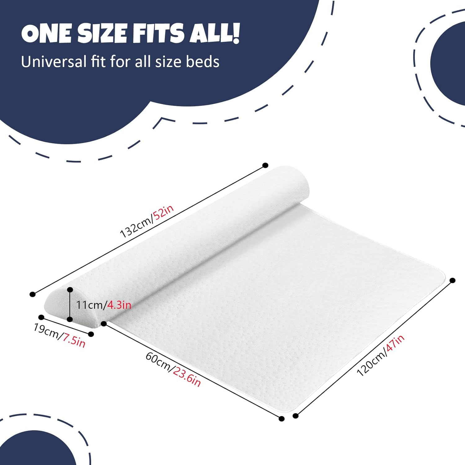 Bed Rail Guard for Toddlers Bed Guard Rail for Queen Bed with High-Density Memory Foam & Bamboo Fiber Cover Non-Slip Safety Bed Rail for Twin Full Queen King Beds image number 2