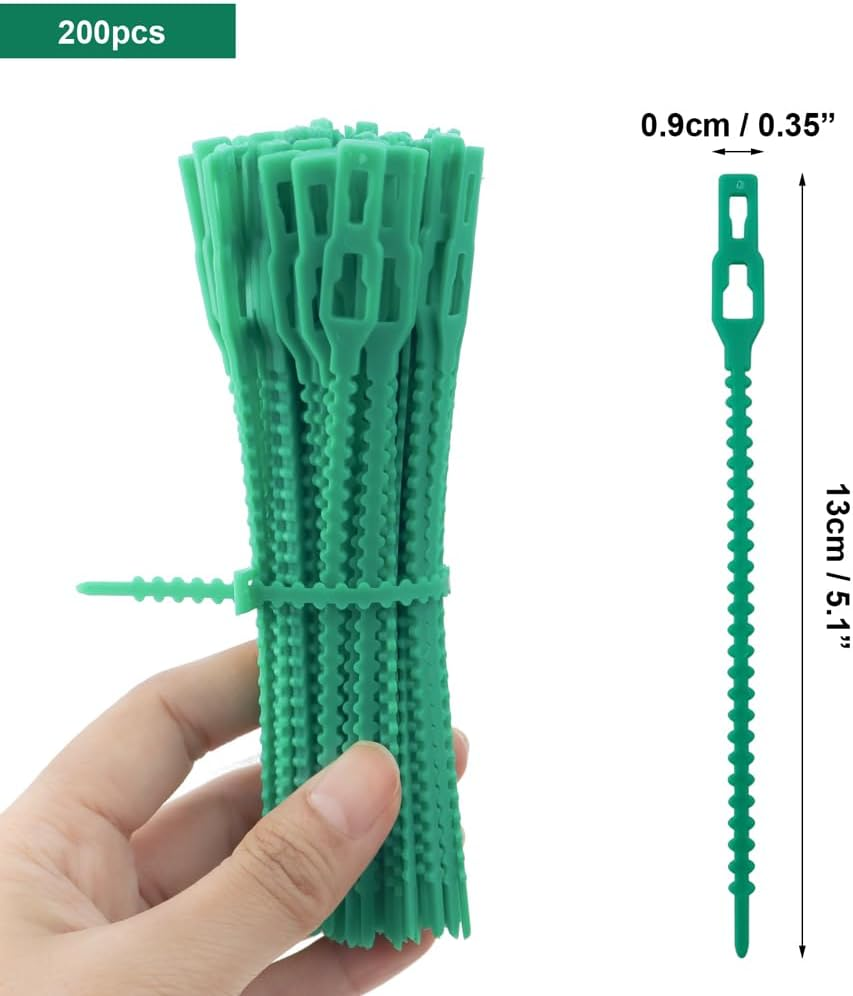 200 Pieces Adjustable Garden Plant Twist Ties, Reusable Green Garden Ties Gardening Ties, Reusable Garden Plant Twist Tie Plastic Garden Ties Plant image number 5