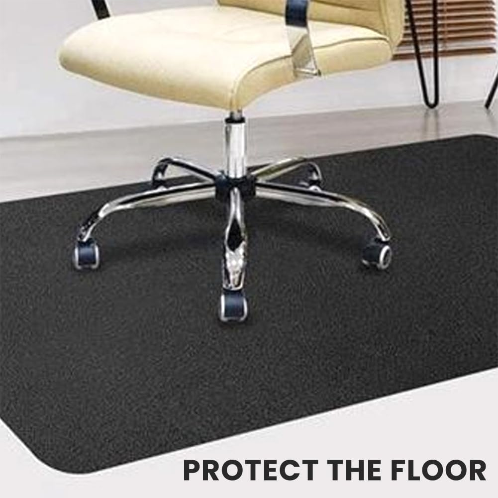 Office Chair Mat for Hardwood,Large Carpet Protector Floor Mat for Gaming Rolling Chair Desk Offices Home,Multi-Purpose Floor Protector for Home Office (Black, 90X120Cm) image number 4