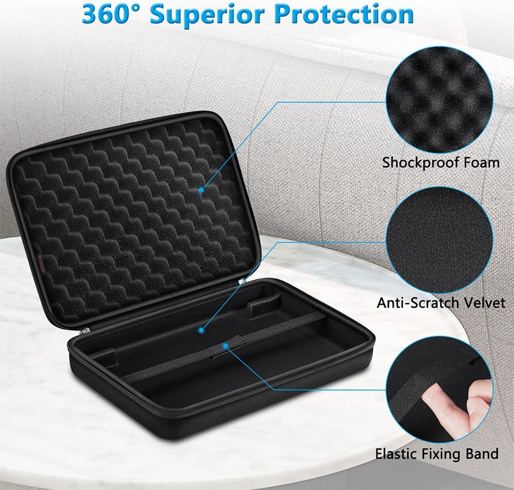 FINPAC Semi-Hard Carrying Case for AKAI Professional MPK Mini MKII & MK3 & MPK Mini Play | Alesis V Mini 25 Key USB MIDI Keyboard Controller Case with Cable Slot for Business, Travel (Black) image number 2