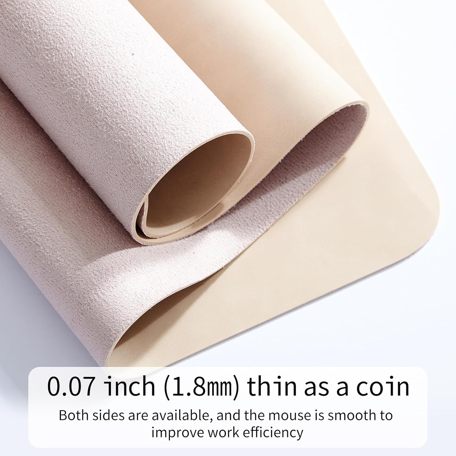 Crazy Horse Leather Desk Mat Large Mouse Pad Laptop Computer Desk Pad Protector Non-Slip Waterproof Table Blotter Desktop Writing Pad for Office and Home (Beige, 80X40Cm) image number 4