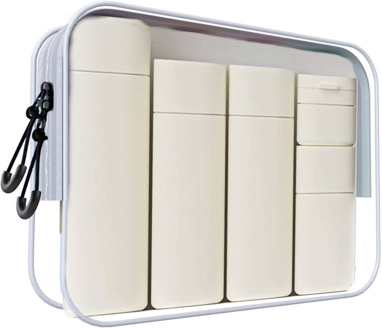 Mumoo Bear 5Pcs Travel Cream Dispenser Bottles Set Travel Bottles Toiletry Containers Set, TSA Approved, Travel Essentials, Beige, Modern image number 4