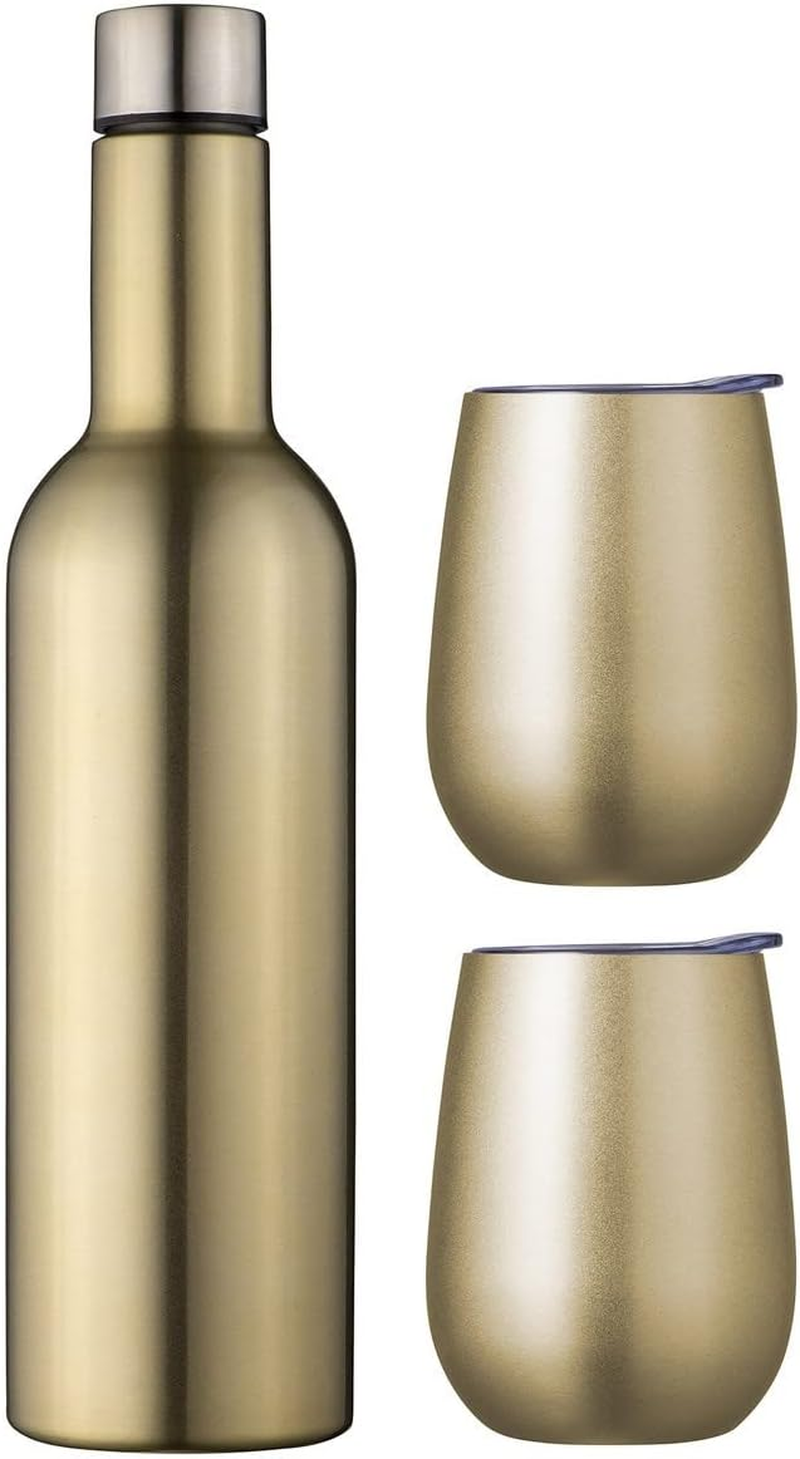 Avanti 13252 Double Wall Insulated Wine Traveller Set, Gunmetal