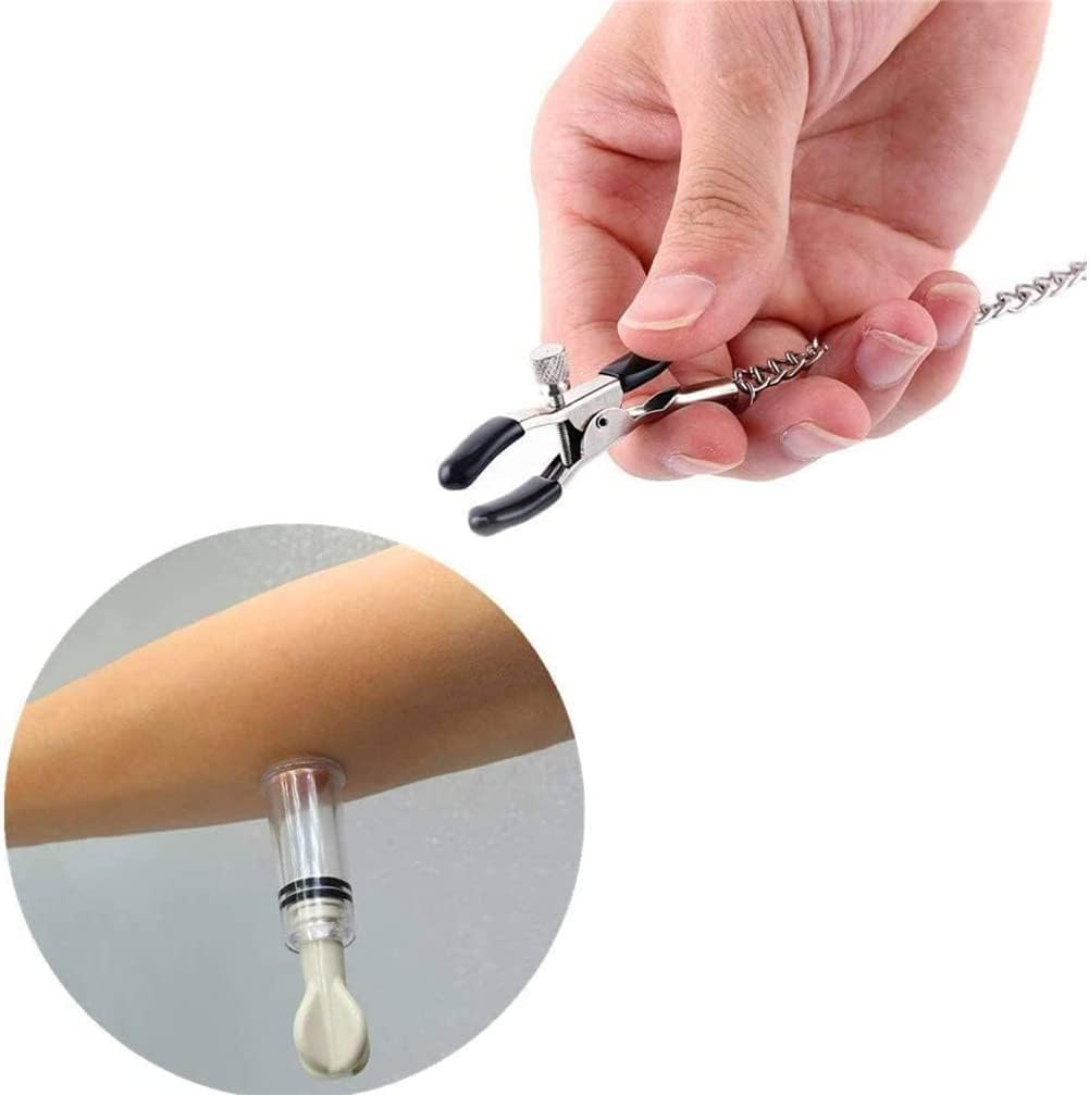 Nipple Clips Clamps and Nipple Suckers for Women/Men Adjustable Pressure Breast Clamps Stainless Steel Non Piercing Nipple Rings Decorative Clip for Pleasure Toys (Black) image number 2
