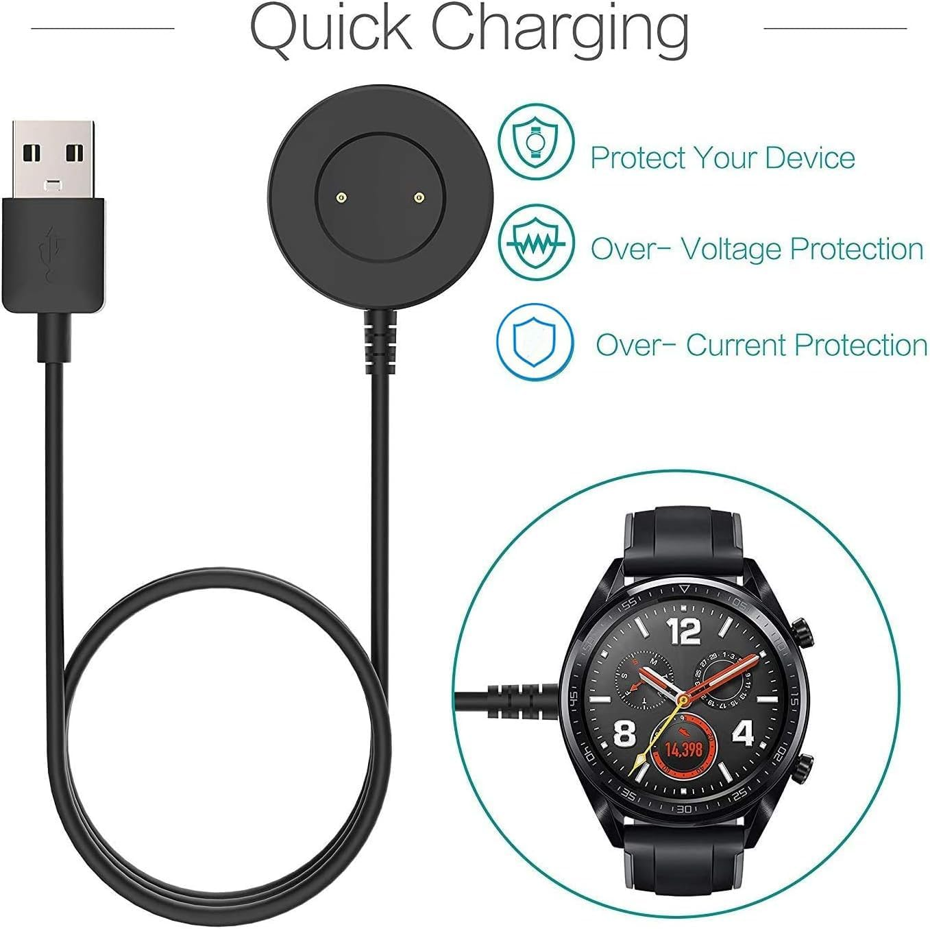 USTIYA Charger for Huawei Smart Watch GT/GT 2 / GT 2E / Honor Watch Magic/Magic 2 / Dream/Watch GS Pro Adaptador Replacement USB Adapter Cables image number 4