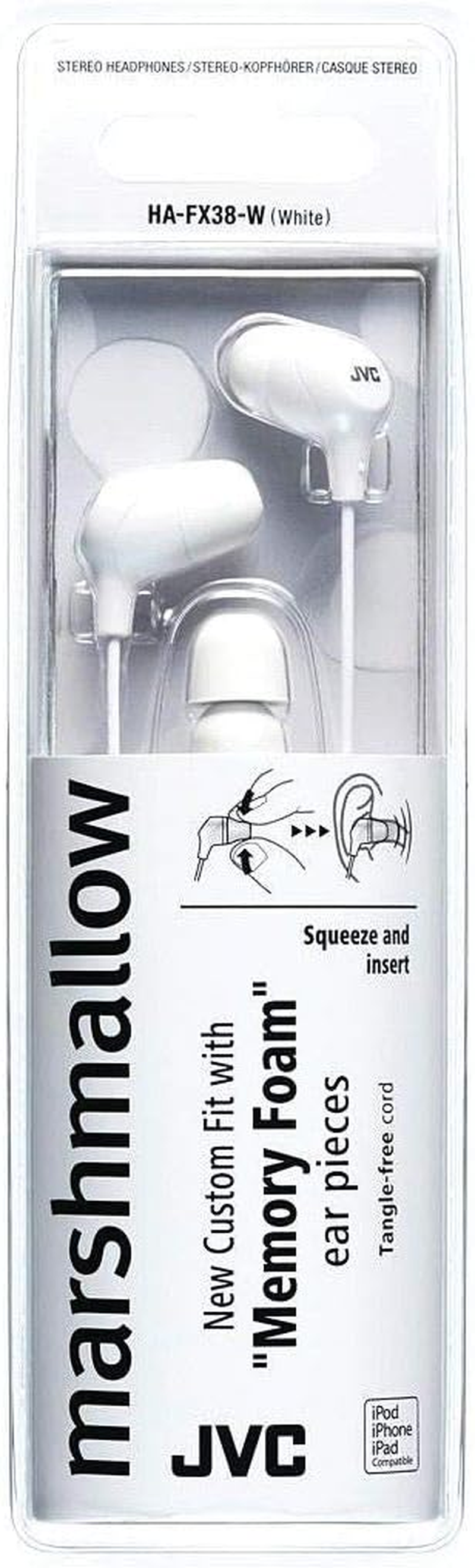 JVC HAFX38W Marshmallow Earphones (White) image number 3