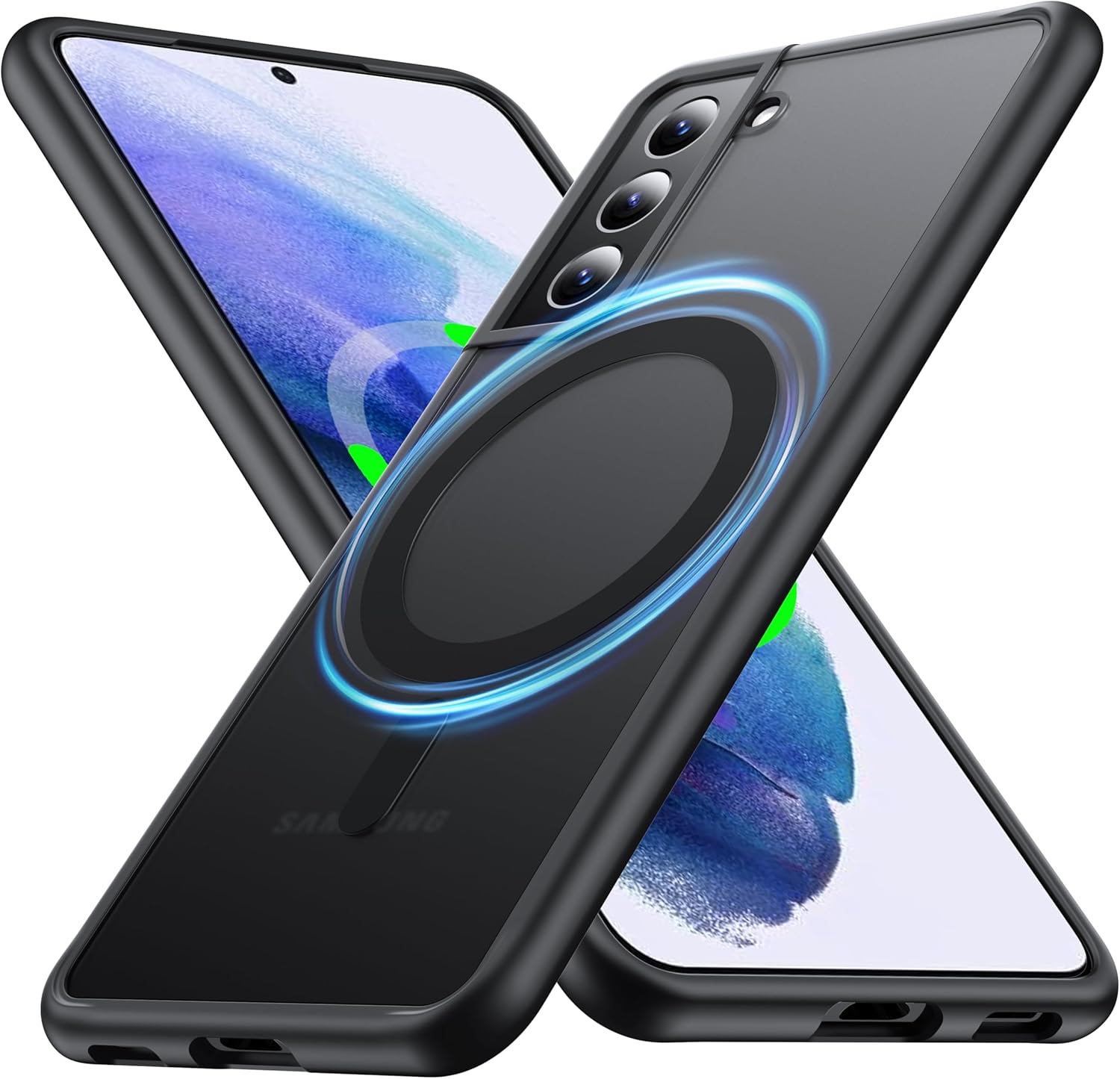 FNDMIL NO.1 Magnetic for Samsung Galaxy Z Flip 7 Case Compatible with Magsafe [Military Grade Drop Tested][Translucent Matte][Anti-Fingerprint] Soft Silicone Bumper for Samsung Flip 7 Case Slim,Black