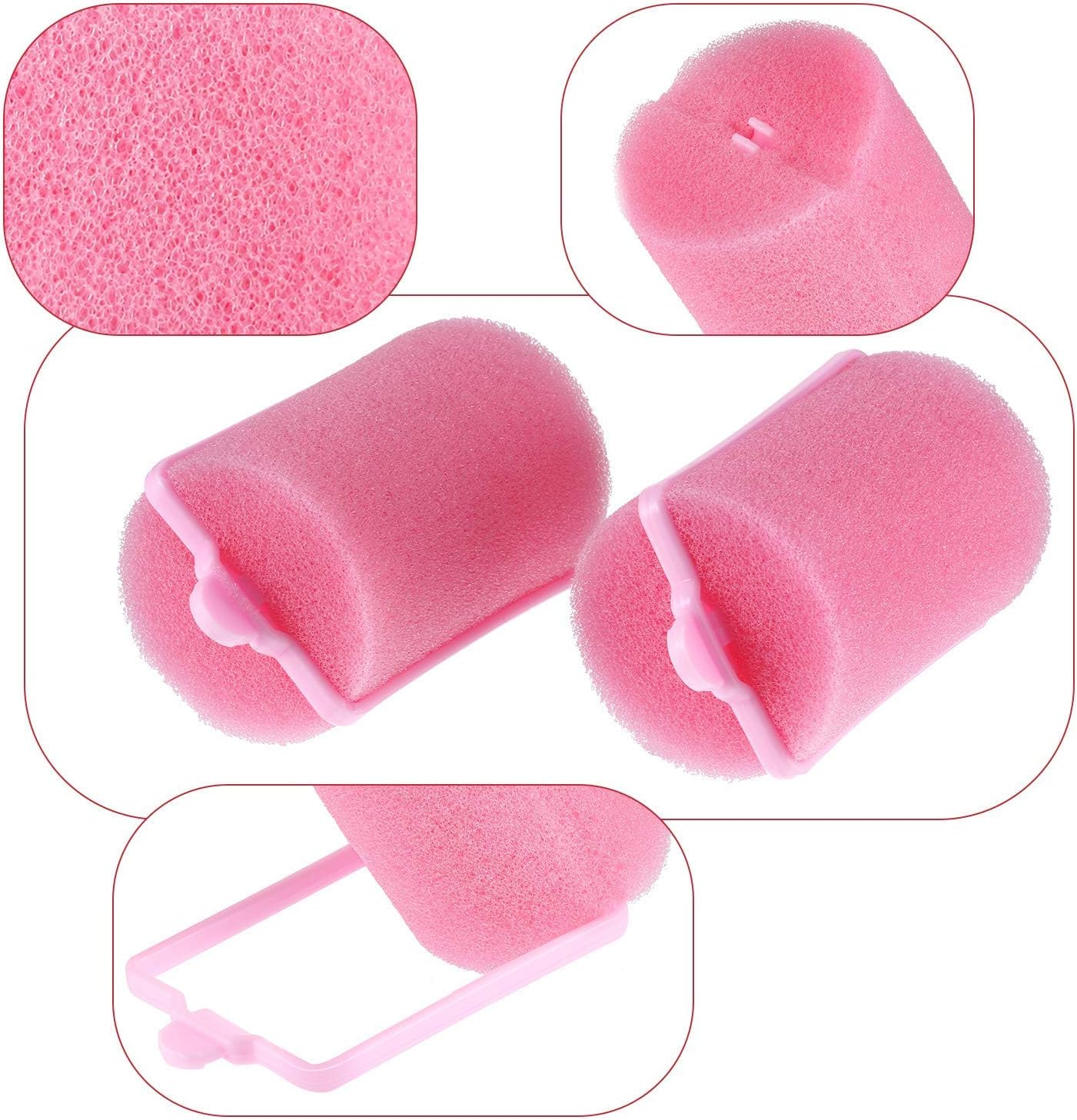 18 Pieces Sponge Hair Rollers 40 Mm Soft Foam Hair Styling Curlers Large Size Hairdressing Curlers for Women and Kids (40 Mm) image number 4
