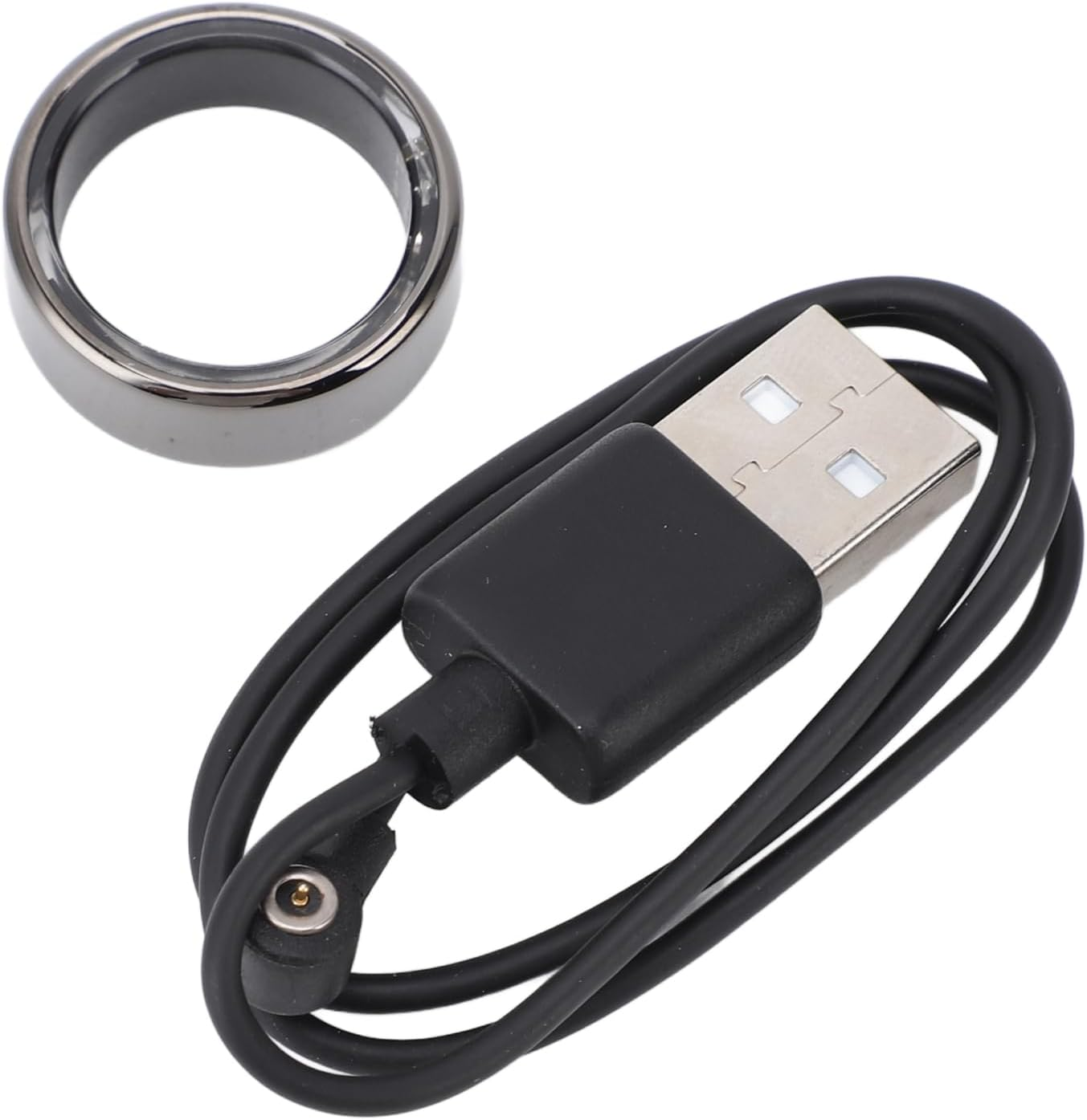 Smart Ring Fitness Tracker Waterproof Sleep Tracking 24/7 Activity Monitor 5-7 Days Battery Life Black Size 8