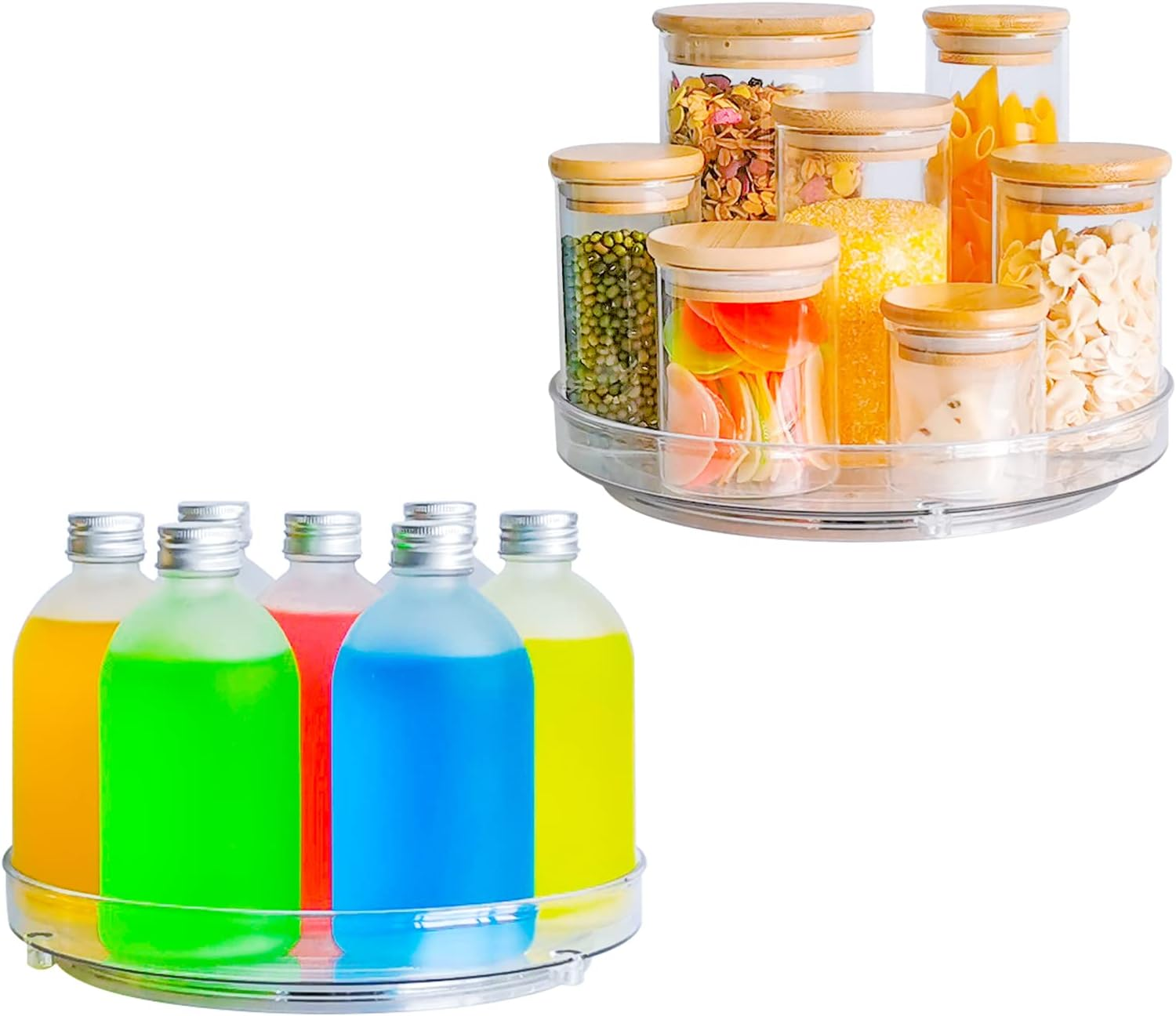 Roninkier 9-Inch Clear Plastic Lazy Susan &ndash; 2-Pack Spice Rack Storage &ndash; Holds up to 10 Pounds image number 5