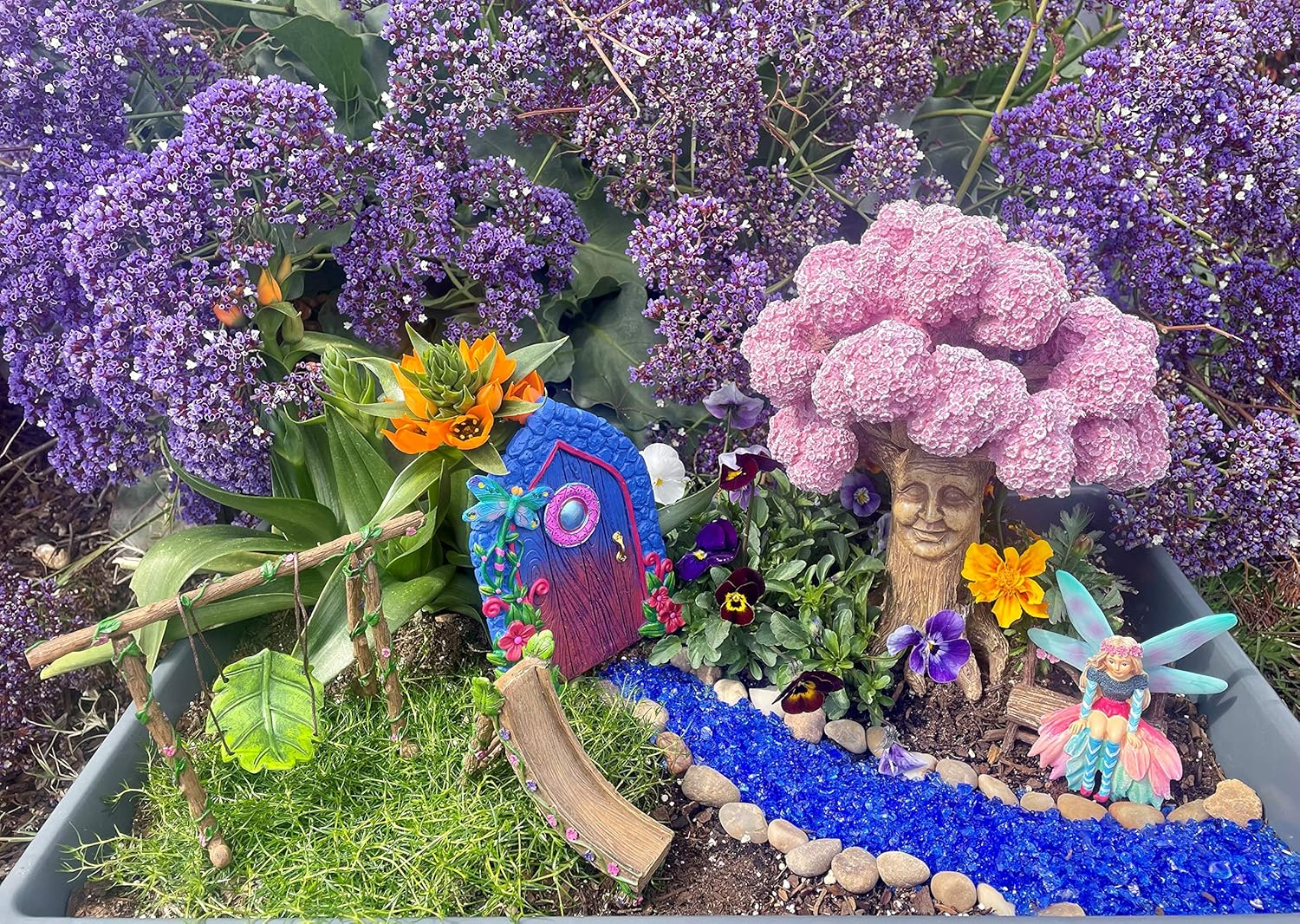 Glitzglam Miniature Dragonfly Fairy Door for the Enchanted Garden Fairies and Gnomes. a Fairy and Gnome Garden Accessory image number 5