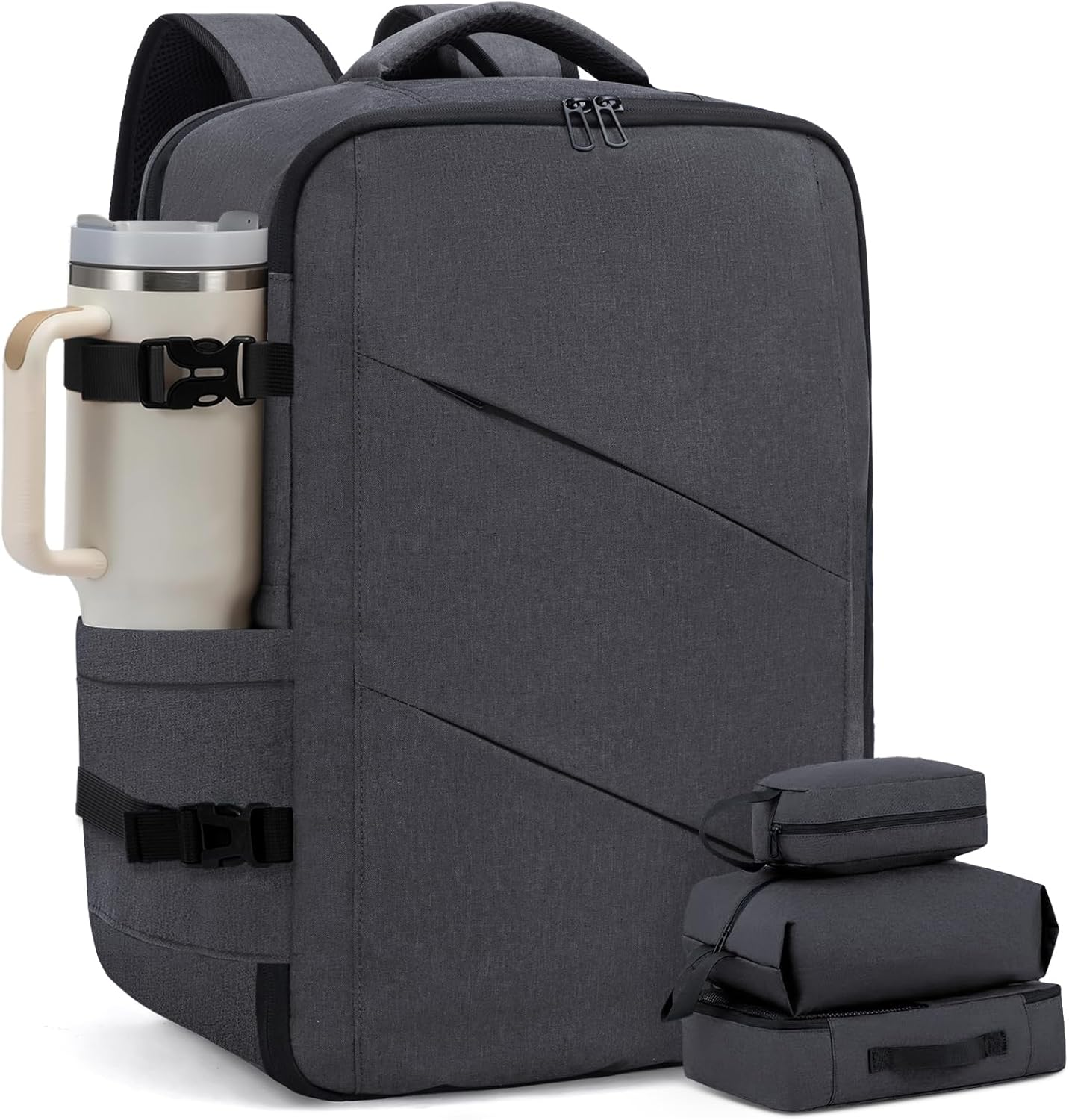 LOVEVOOK Travel Carry on Backpack, Large 40L Personal Item Travel Bag for Men & Women Flight Approved with 3 Packing Cubes, Suitcase Water Resistant Luggage Daypack Business Weekender Bag