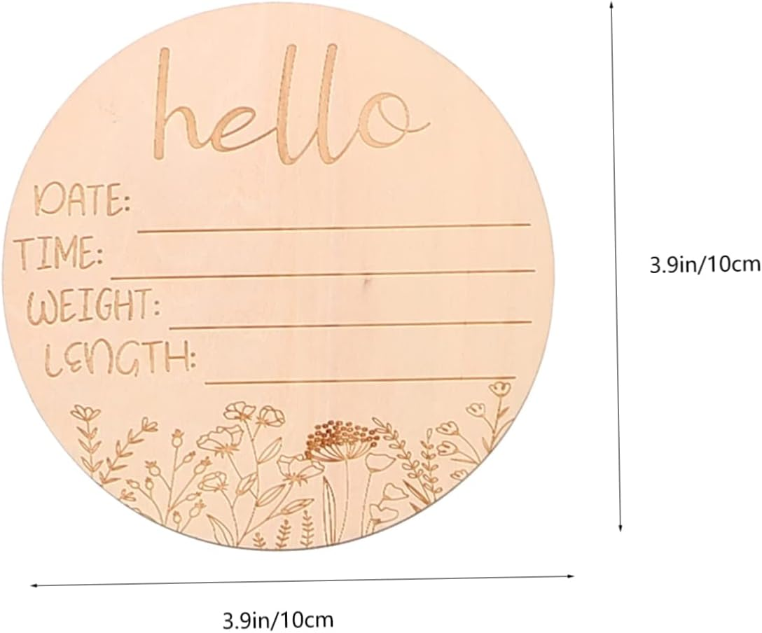 14Pcs Wooden Baby Milestone Cards Monthly Milestone Discs Infant Growth Photo Prop Set for Newborns image number 3