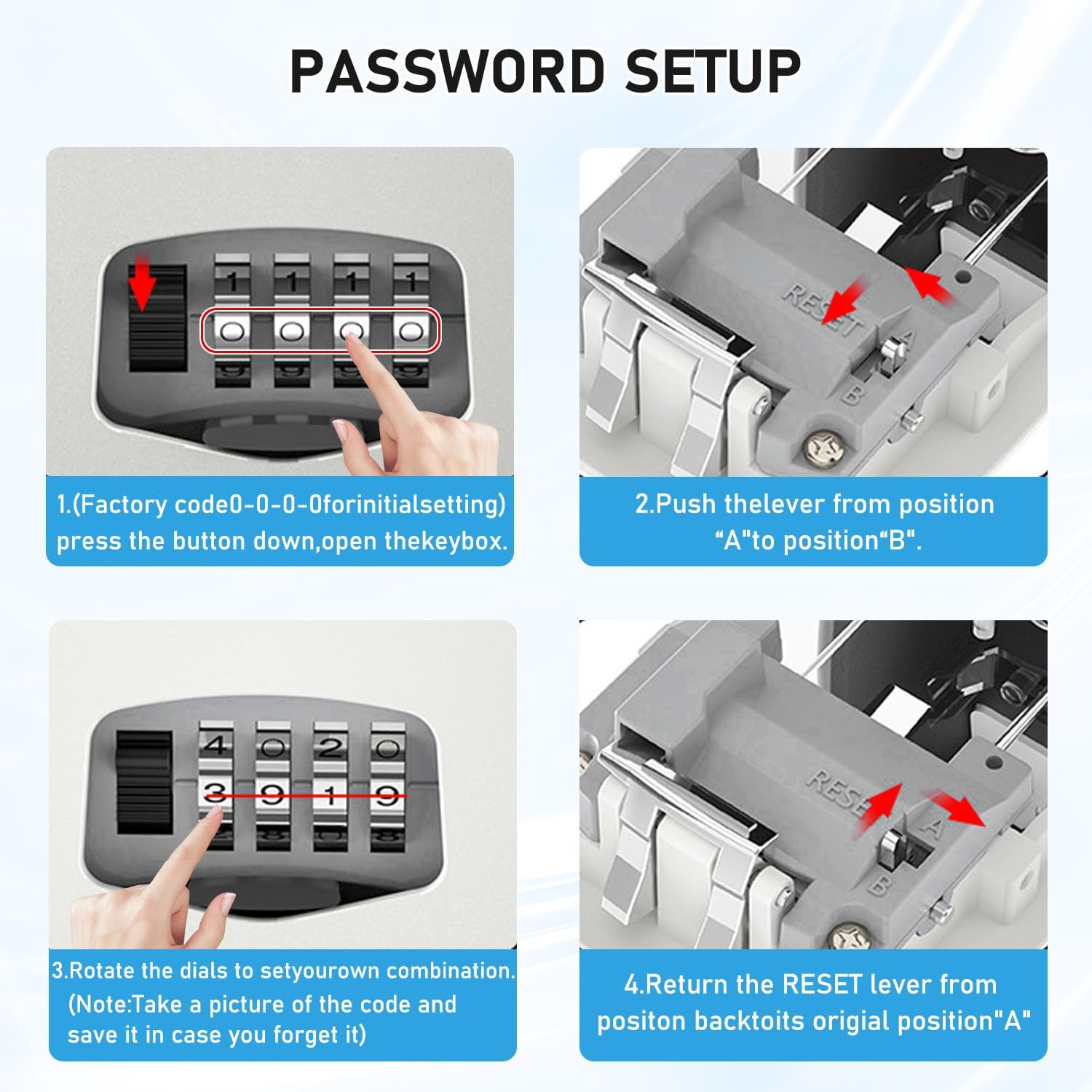 Key Lock Box, 4-Digit Combination Waterproof Portable Key Storage Lock Box Wall Mount 5 Key Large Capacity for House Key Hide a Key for Outdoor, Indoor(1-Pack) image number 5