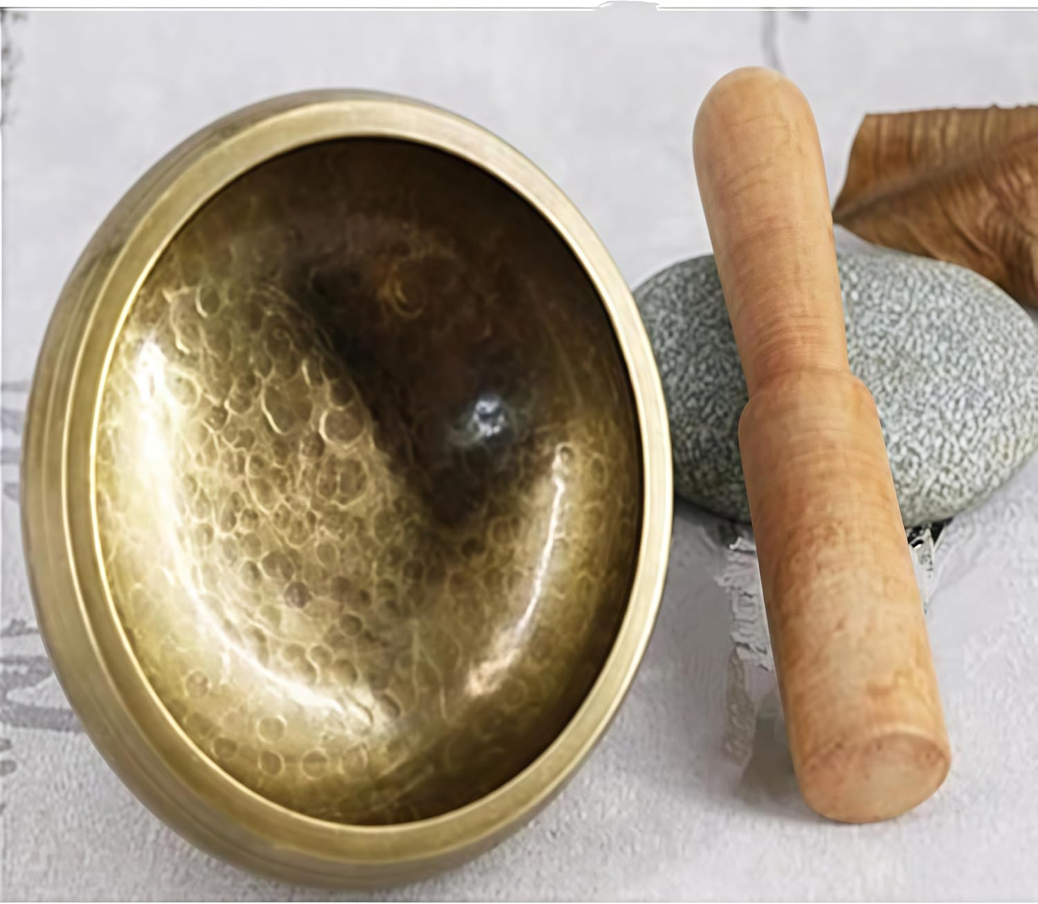 Tibetan Singing Bowl Set, Chakras Healing Bowl with Mallet and Silk Cushion,Handmade Singing Bowl for Yoga, Mindfulness, Healing, Meditation (3.15 Inches Diameter) image number 5
