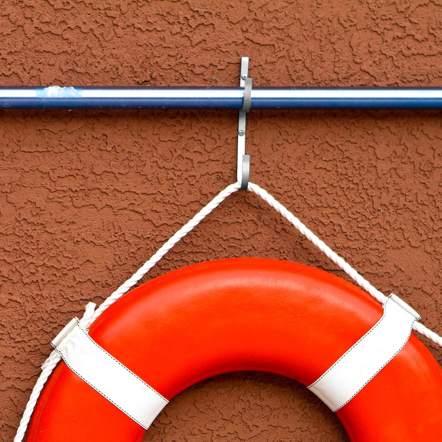 Coolrunner 4Pcs Pool Pole Hangers, Aluminum Pool Equipment Hooks with 8 Screws Pool Organizer Hooks Fence Holder for Pool Hose Skimmer Net Pool Brush Fishing Rod Gardening and Pool Supplies image number 3