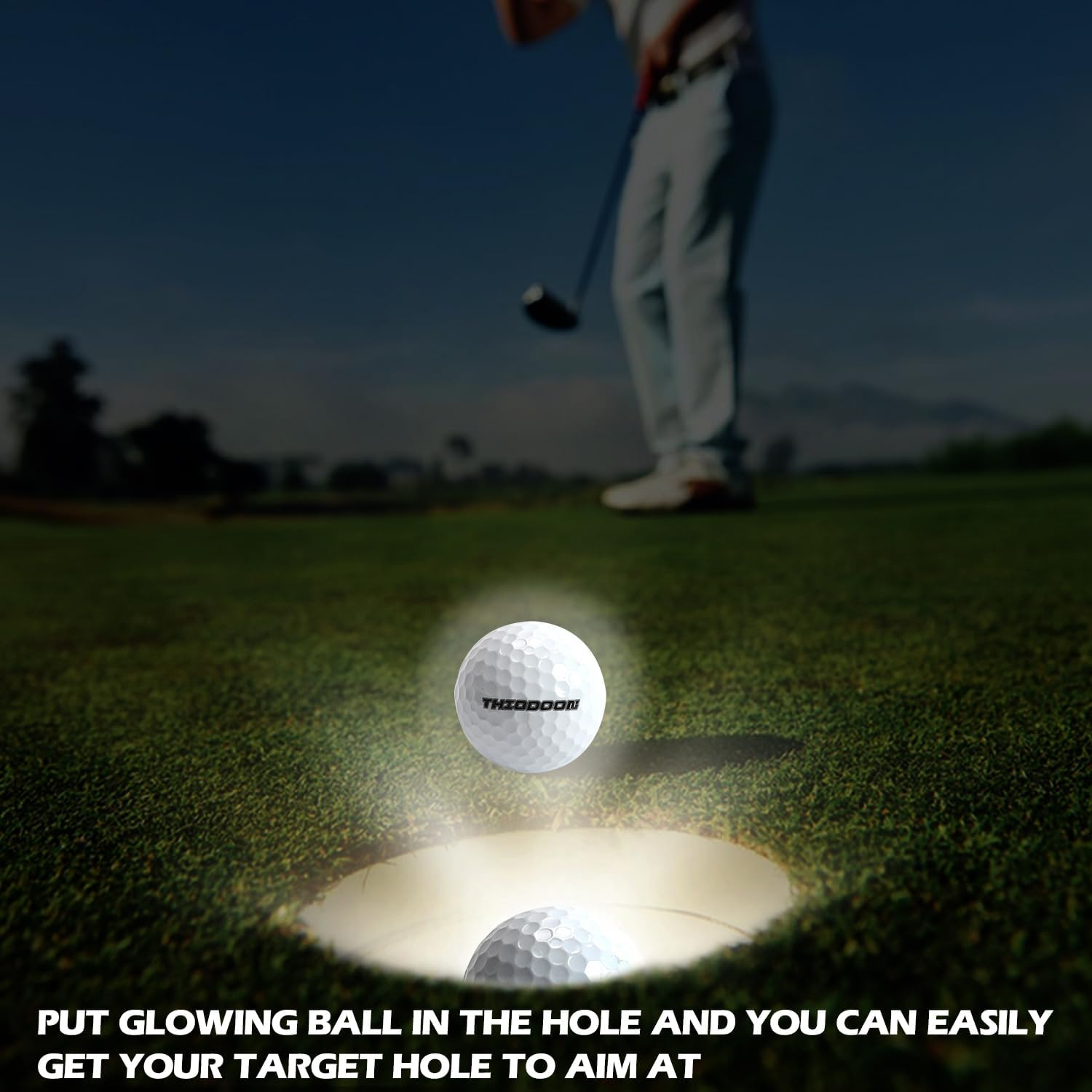 THIODOON Glow in the Dark Golf Balls Light up Led Golf Balls Night Golf Gift Sets for Men Kids Women - Upgarded 3 Pack: Pink Blue Yellow Timer Resettable image number 5