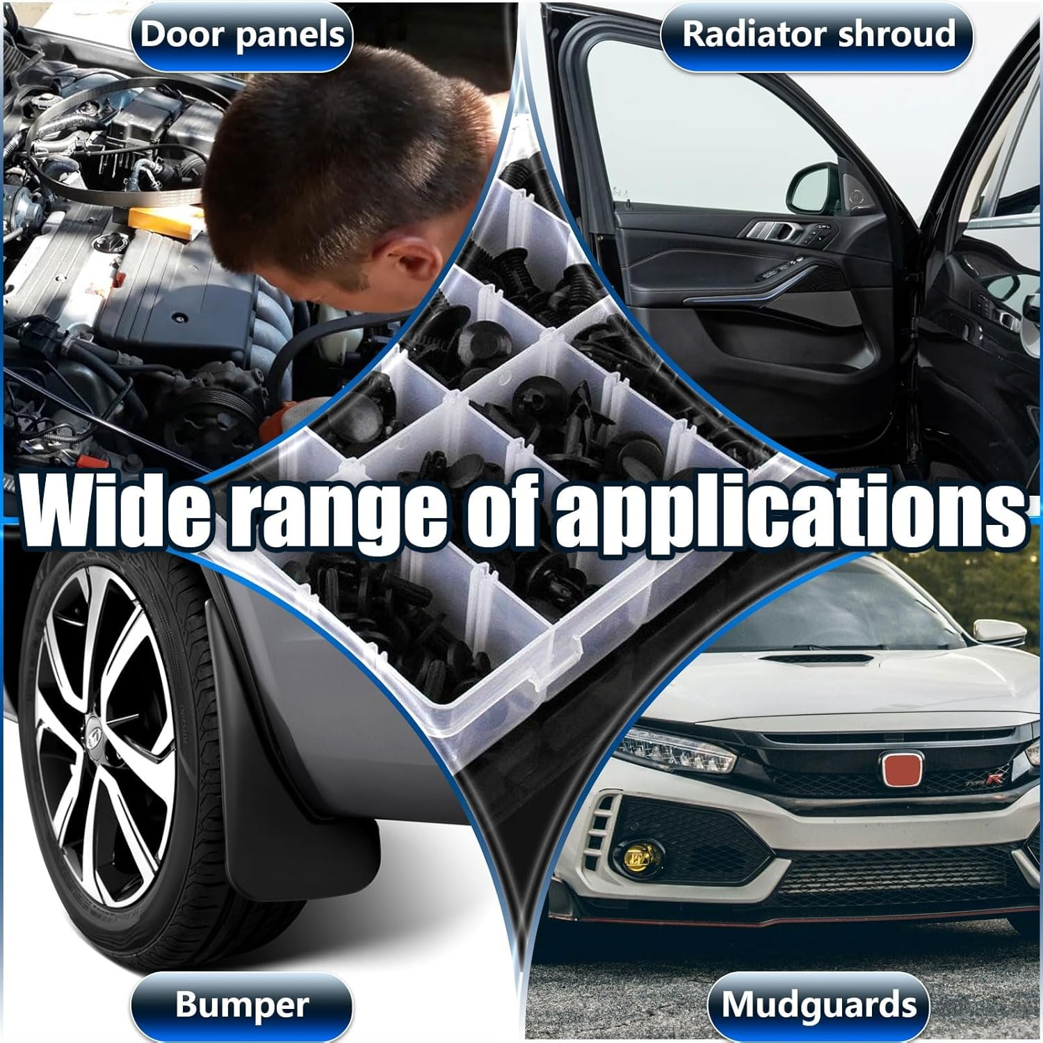 Car Retainer Clips, 240 Pcs Push Bumper Fastener Rivet Clips with Remover Fit, Auto Body Plastic Retainer Clips for Most GM and Nissan Automobiles image number 6