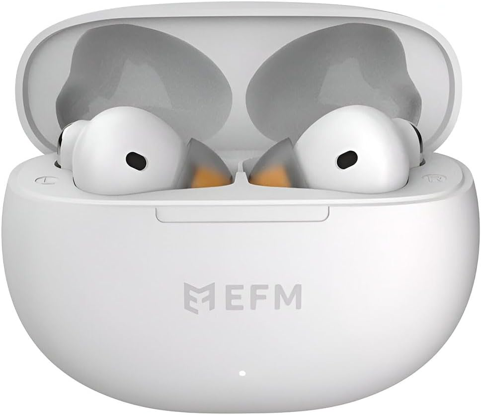 EFM Boston TWS Earbuds with Wireless Charging - White image number 2