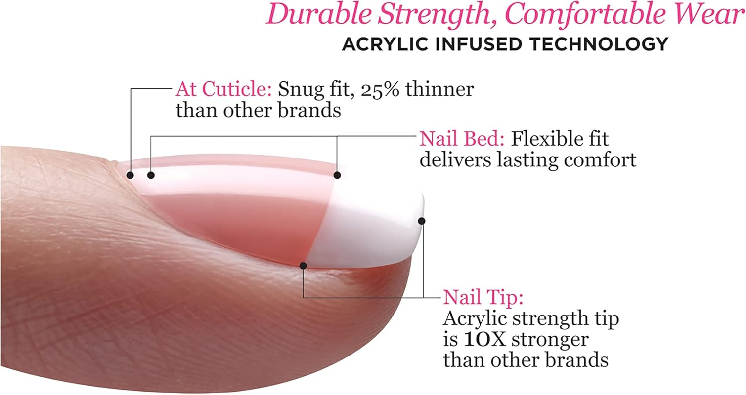 KISS Salon Acrylic French Nails Kit Pet Peeve Real Short (6 PACK) image number 1