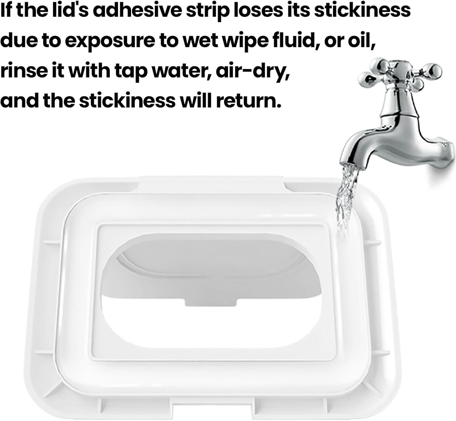 Reusable Wipes Lid for Non Flip Top Baby Wipes Refill, Reusable for over 1 Year, 2 Pcs image number 6