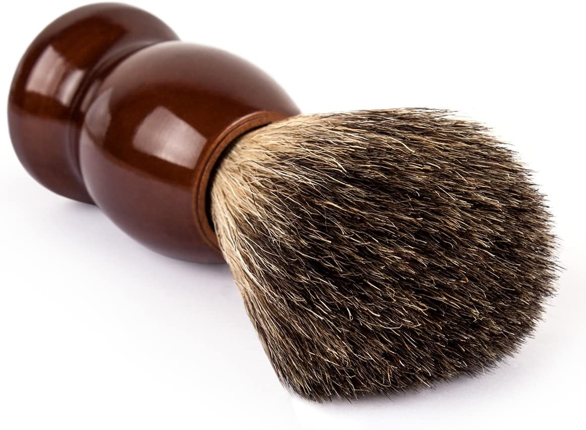 QSHAVE 100% Best Original Pure Badger Hair Shaving Brush Handmade. Real Wood Base. Perfect for Wet Shave, Safety Razor, Double Edge Razor image number 1
