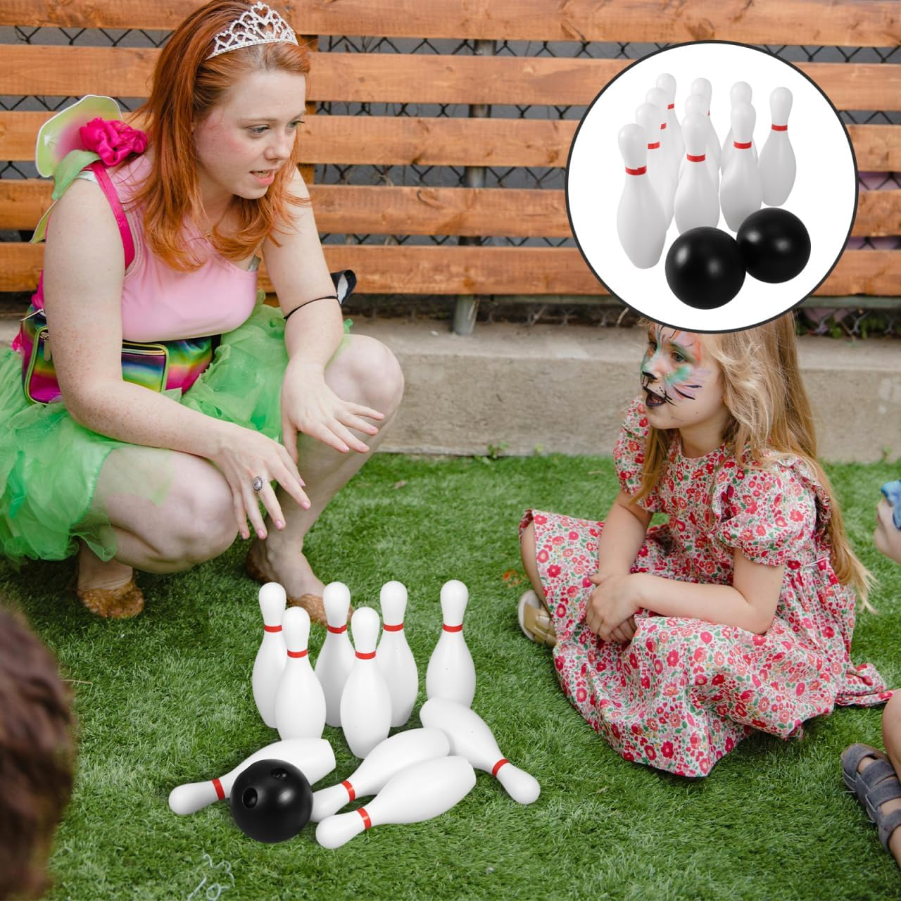 Vaguelly 10 Pin Bowling Set for Children Mini Bowling Ball Toy Kit Indoor Outdoor Sport Toys Improve Hand Eye Coordination for Kids Toddlers image number 3