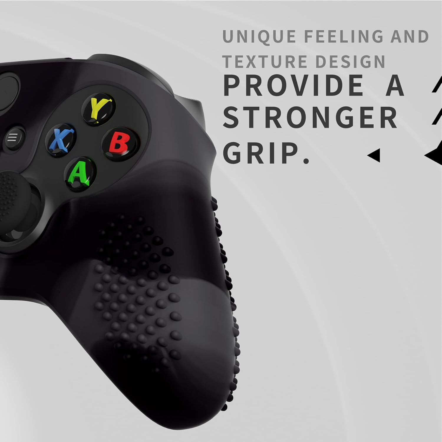 Extremerate Playvital 3D Studded Edition Anti-Slip Silicone Cover Skin for Xbox Series X/S Controller, Rubber Case Protector for Xbox Core Wireless Controller with Thumb Grips - Dark Gray & Black image number 5
