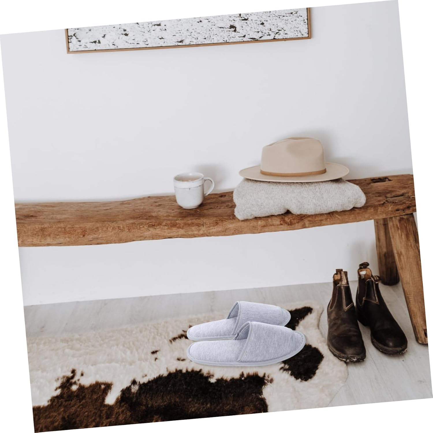 CLISPEED Lightweight Travel Slippers Cotton Hotel Slippers for Women Men Bedroom Use image number 1