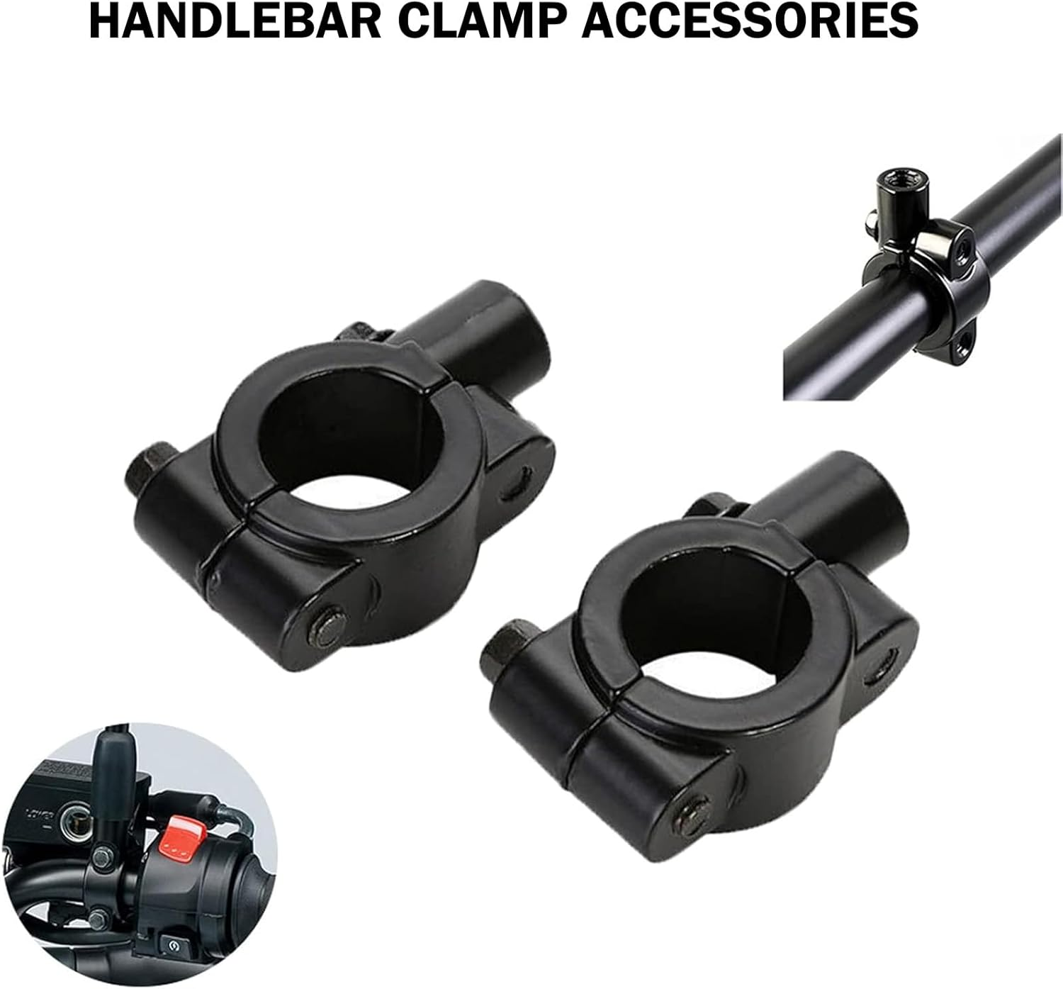 AULESSE Motorcycle Rearview Mirrors Set, 7/8'' 22Mm Handlebar Clamps, Universal Motorbike Mirrors E-Mark with M8 M10 Threaded Boltsfor Atv/Scooter/Cruiser/Bike image number 4